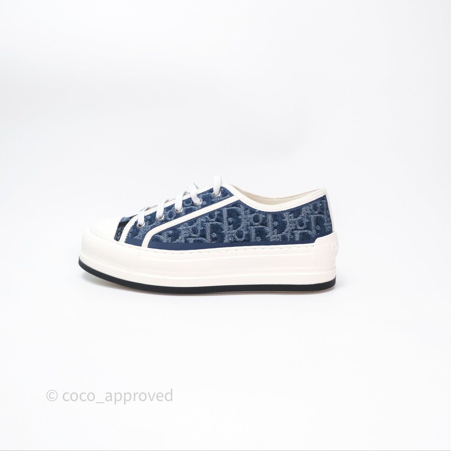 Christian Dior Walk'n'Dior Platform Sneaker Blue Denim Size 37.5
