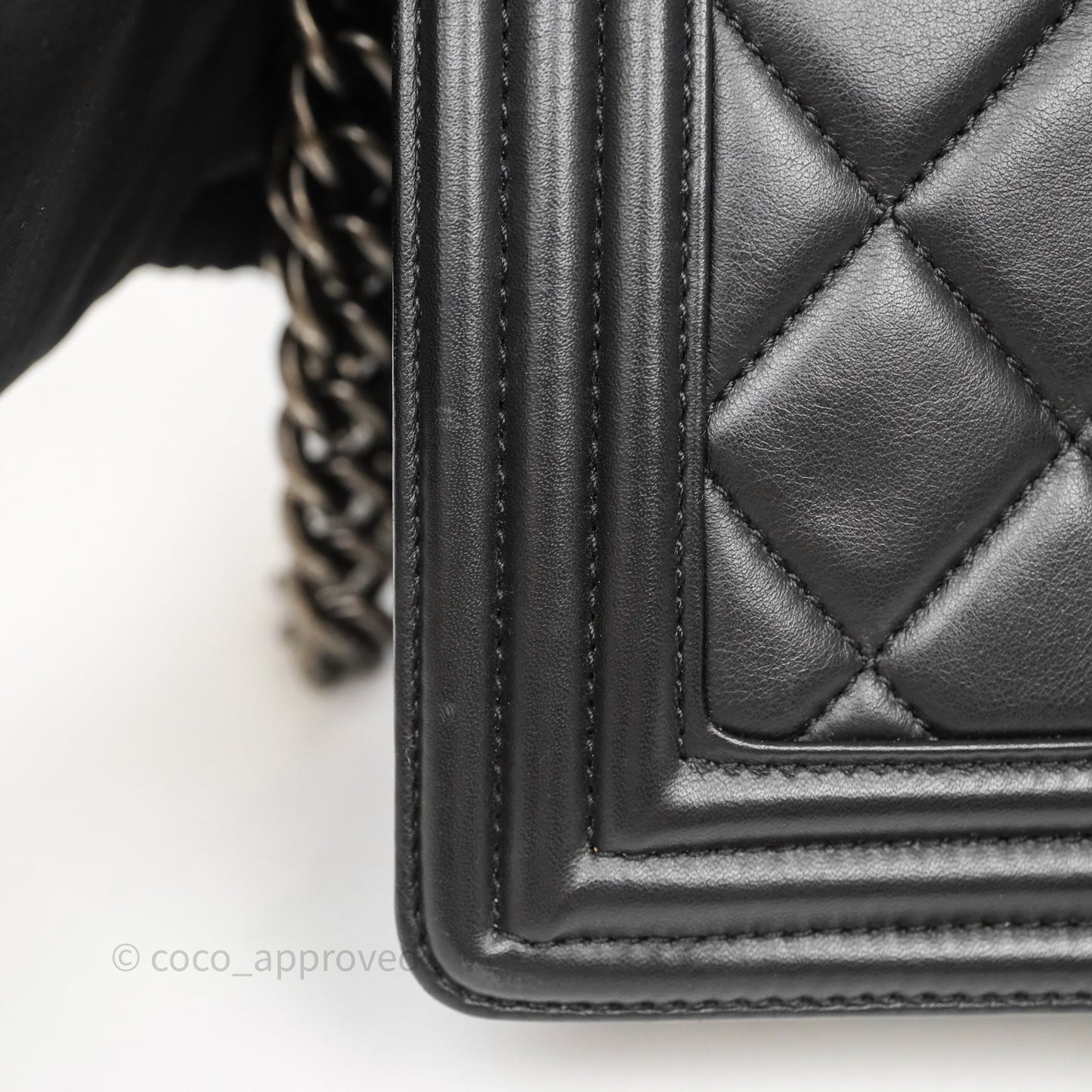 Chanel Quilted Medium Boy Black Lambskin Ruthenium Hardware