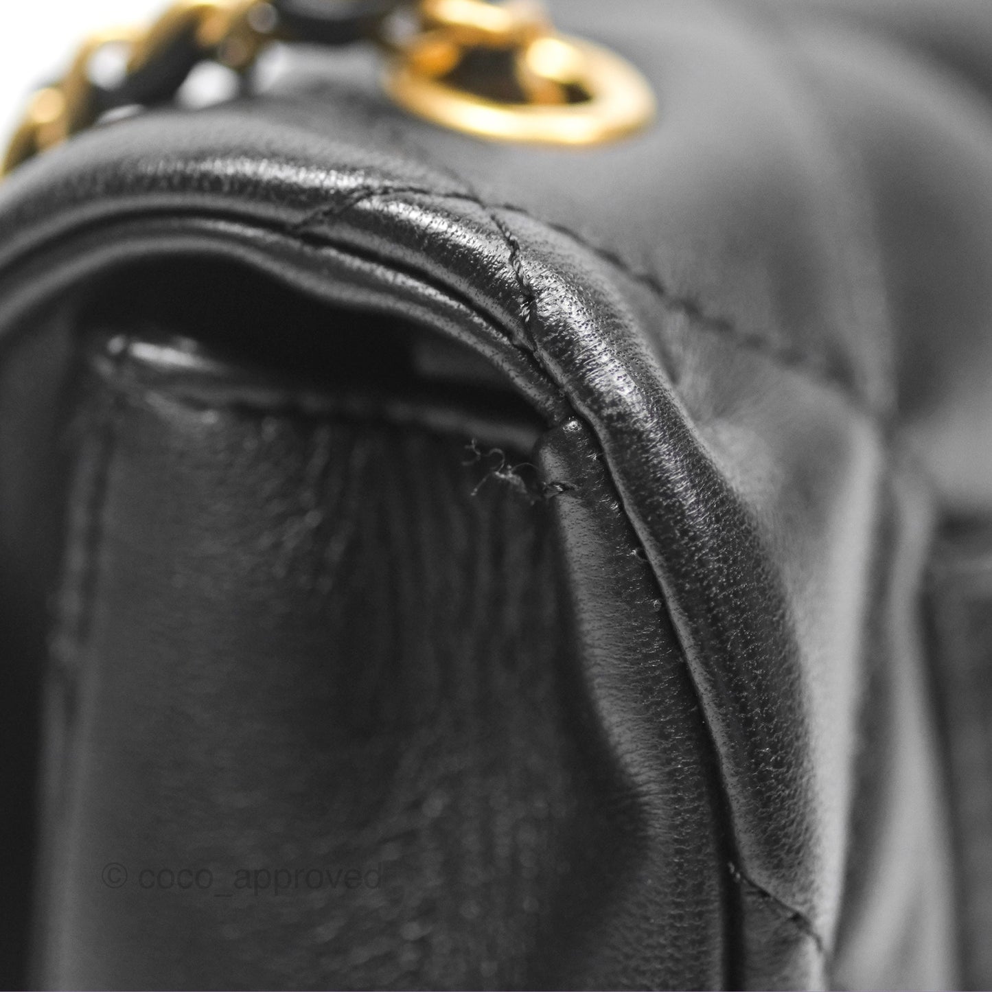 Chanel Mini Flap Bag With Heart CC Charm Black Lambskin Aged Gold Hardware