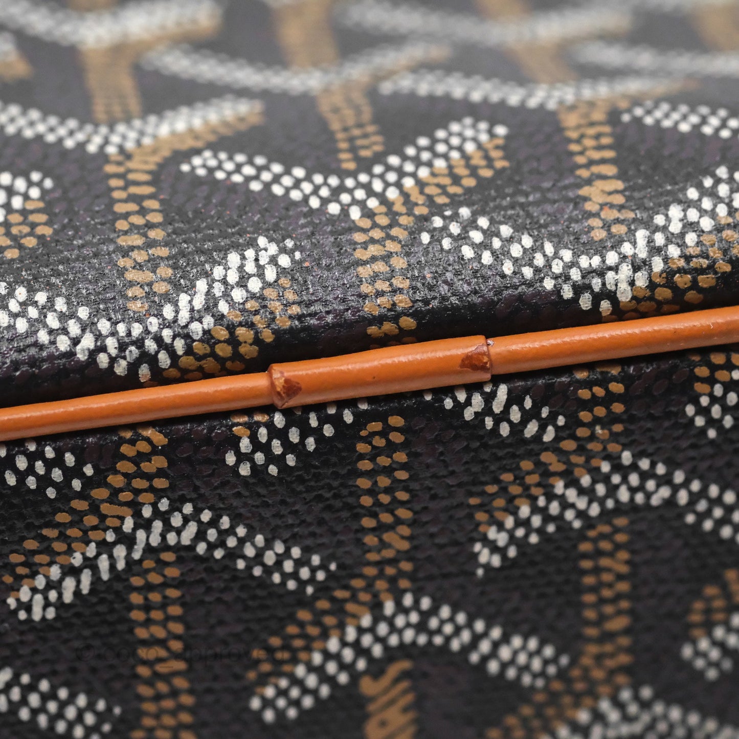 Goyard Saint Martin Bag Goyardine Canvas Black/ Tan
