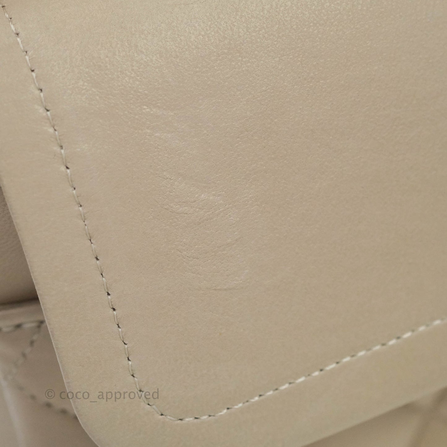 Chanel Classic M/L Medium Double Flap Cream Lambskin Silver Hardware