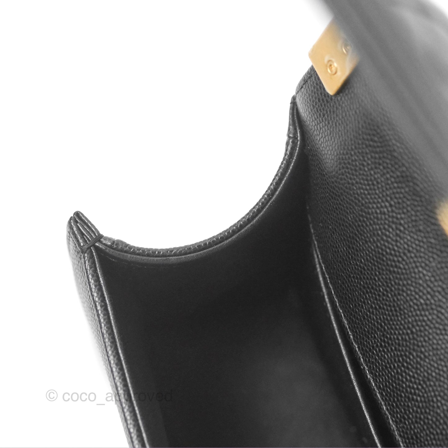 Chanel Small Quilted Boy Black Caviar Gold Hardware