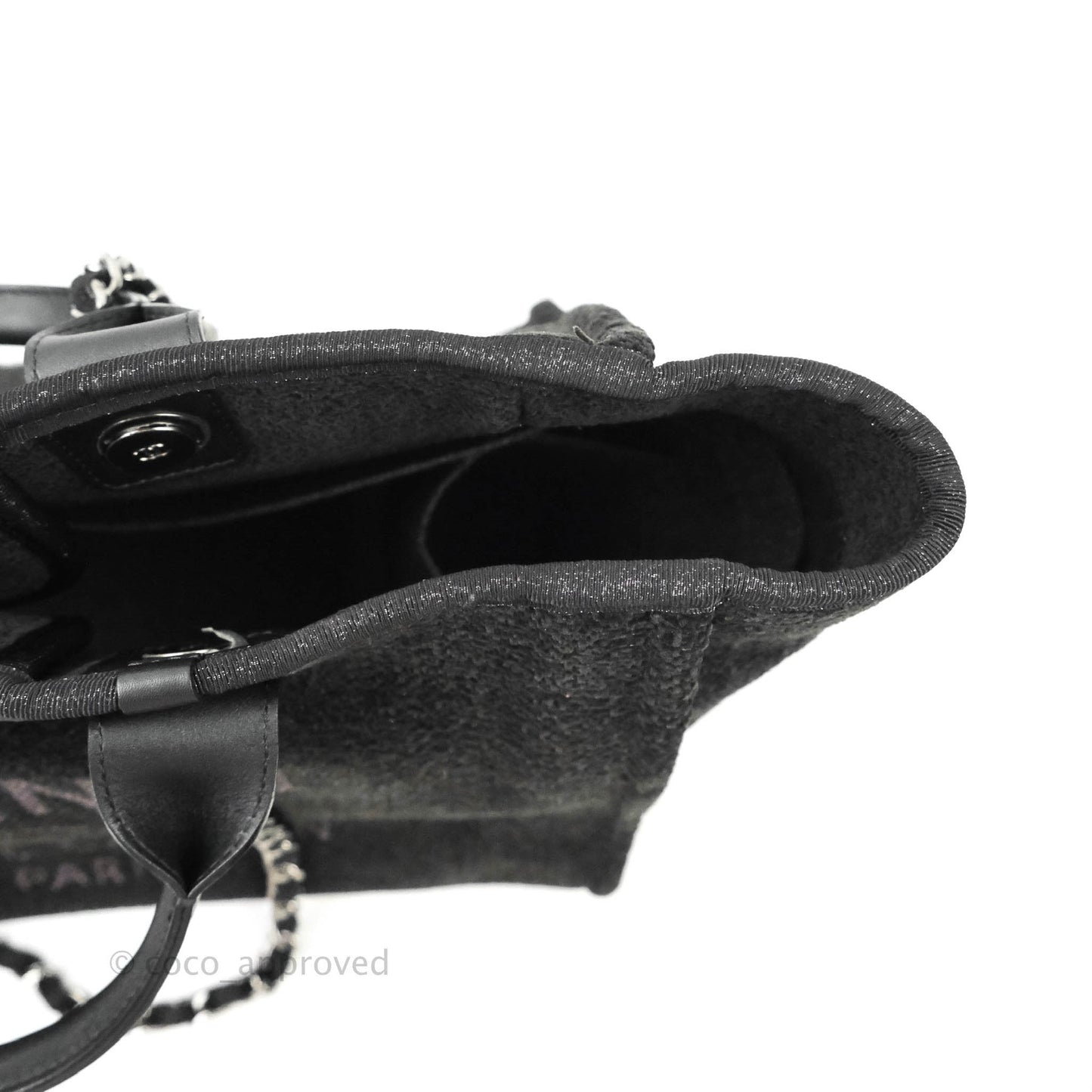 Chanel Large Deauville Black Glitter Lurex