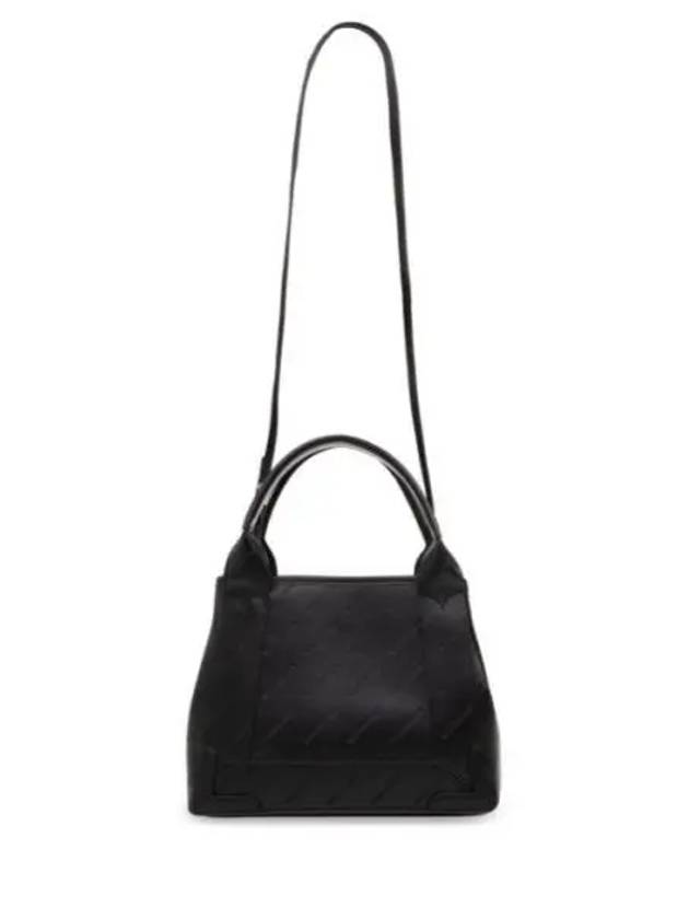 Luxury Balenciaga Navy XS Embossed Logo Tote Bag Black