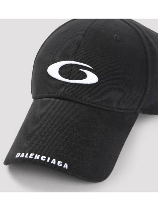 Luxury Balenciaga Embroidered Icon Logo Ball Cap Black