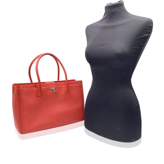 Luxury Chanel Pink Pebbled Leather Executive Tote Bag With Strap