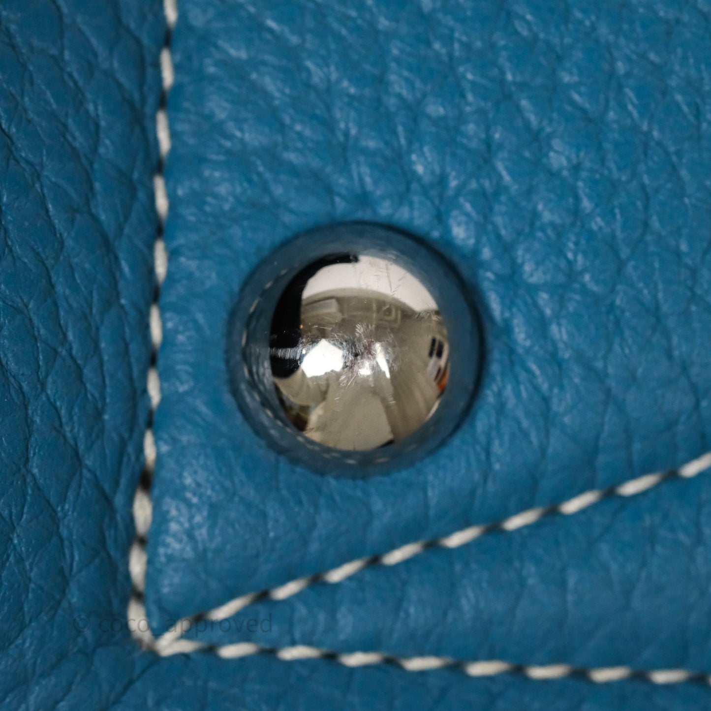 Hermes Victoria II 35 Bag Blue Jean 75 Clemence Palladium Hardware