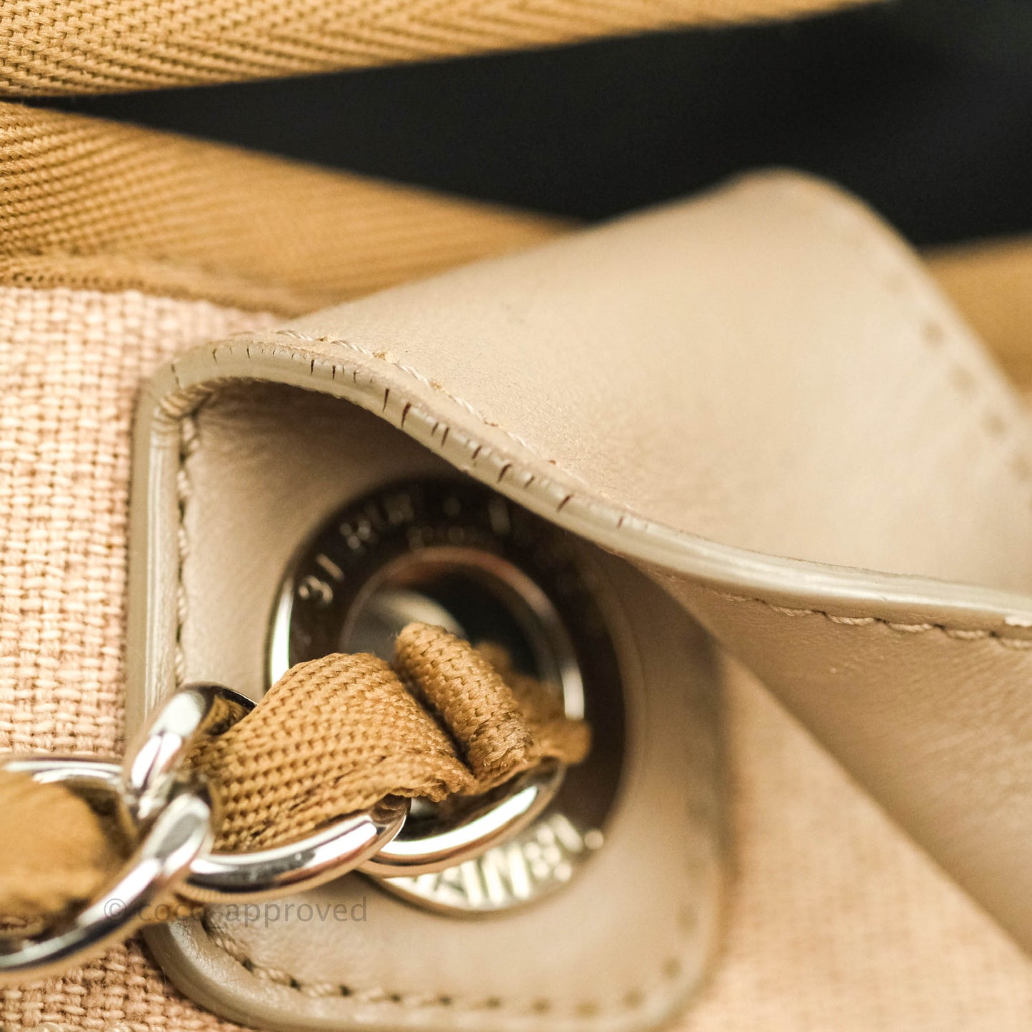Chanel Large Deauville Beige Canvas Silver Hardware