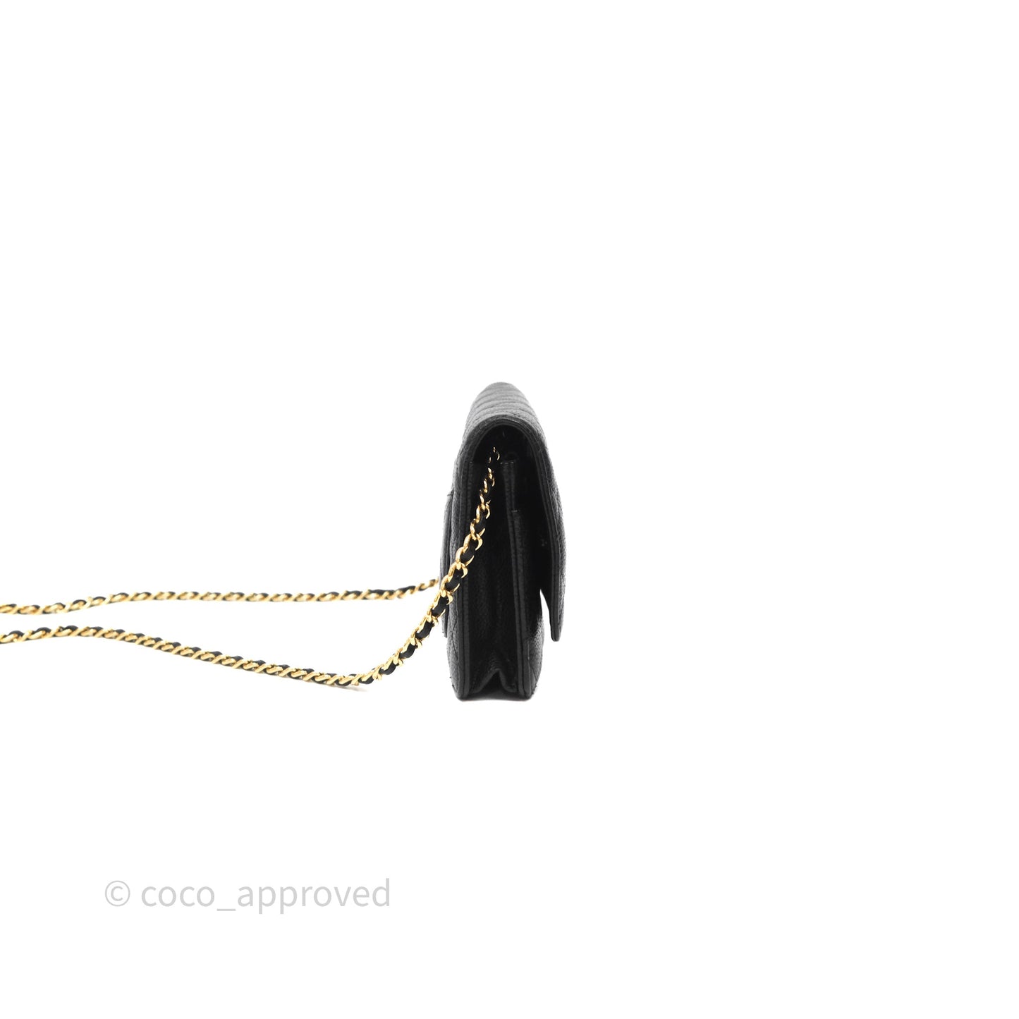 Chanel Quilted WOC Black Caviar Gold Hardware