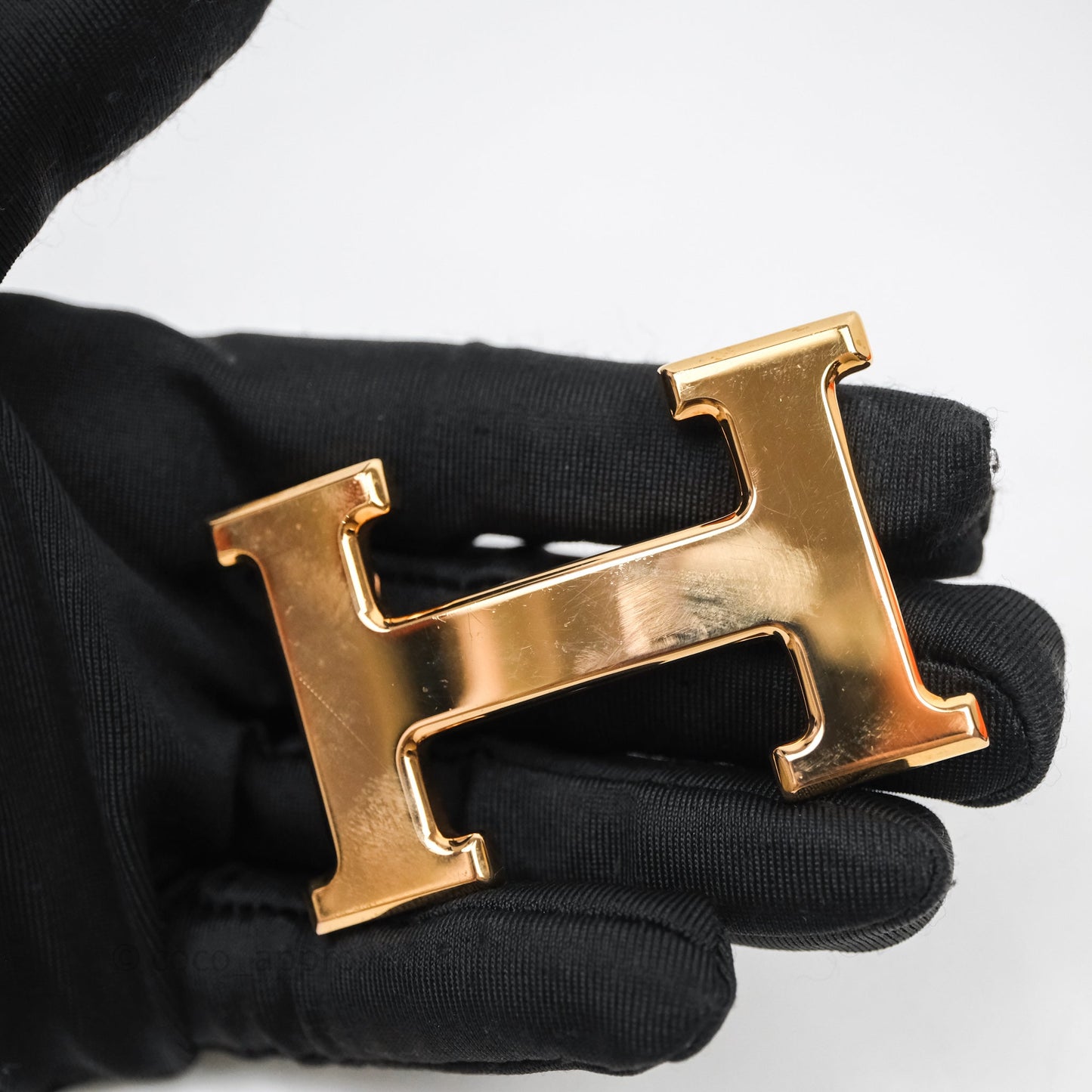 Hermès H Belt Buckle & Reversible Strap Black Gold Hardware