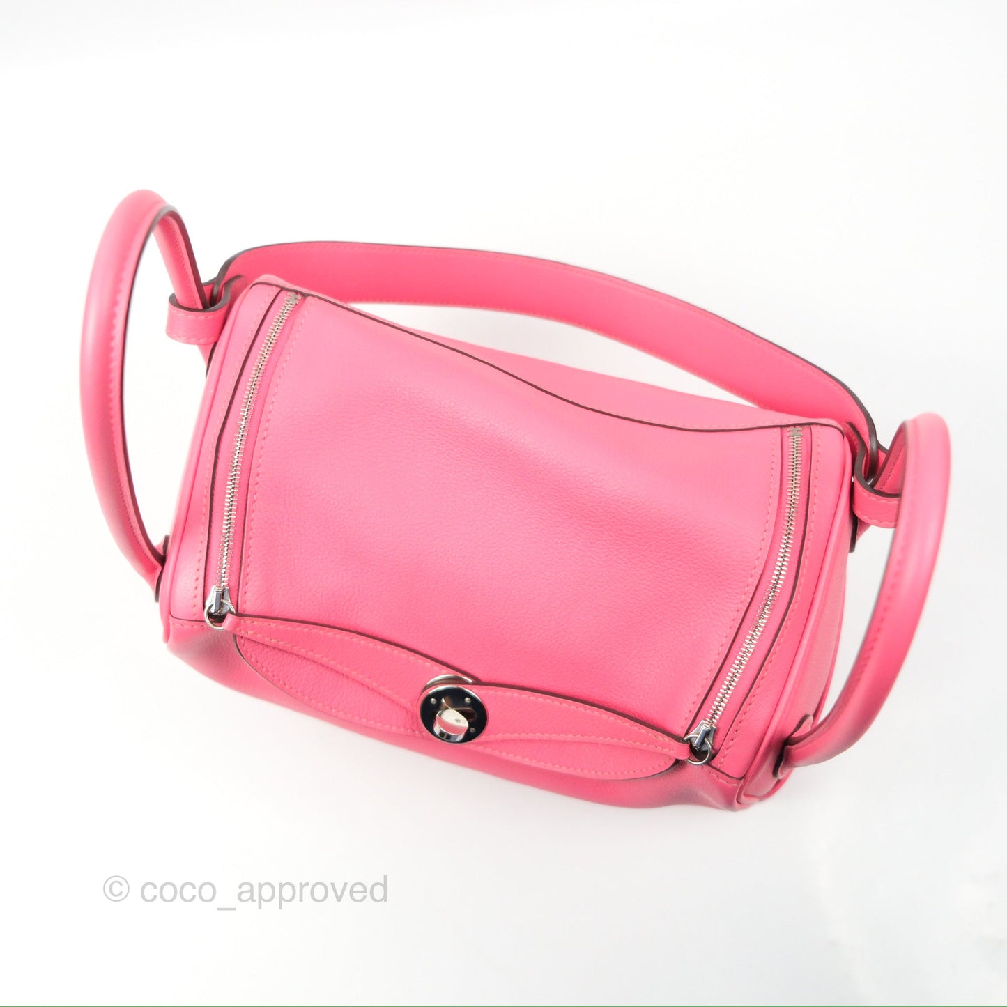 Hermès Lindy 26 Rose Azalee Evercolor Palladium Hardware