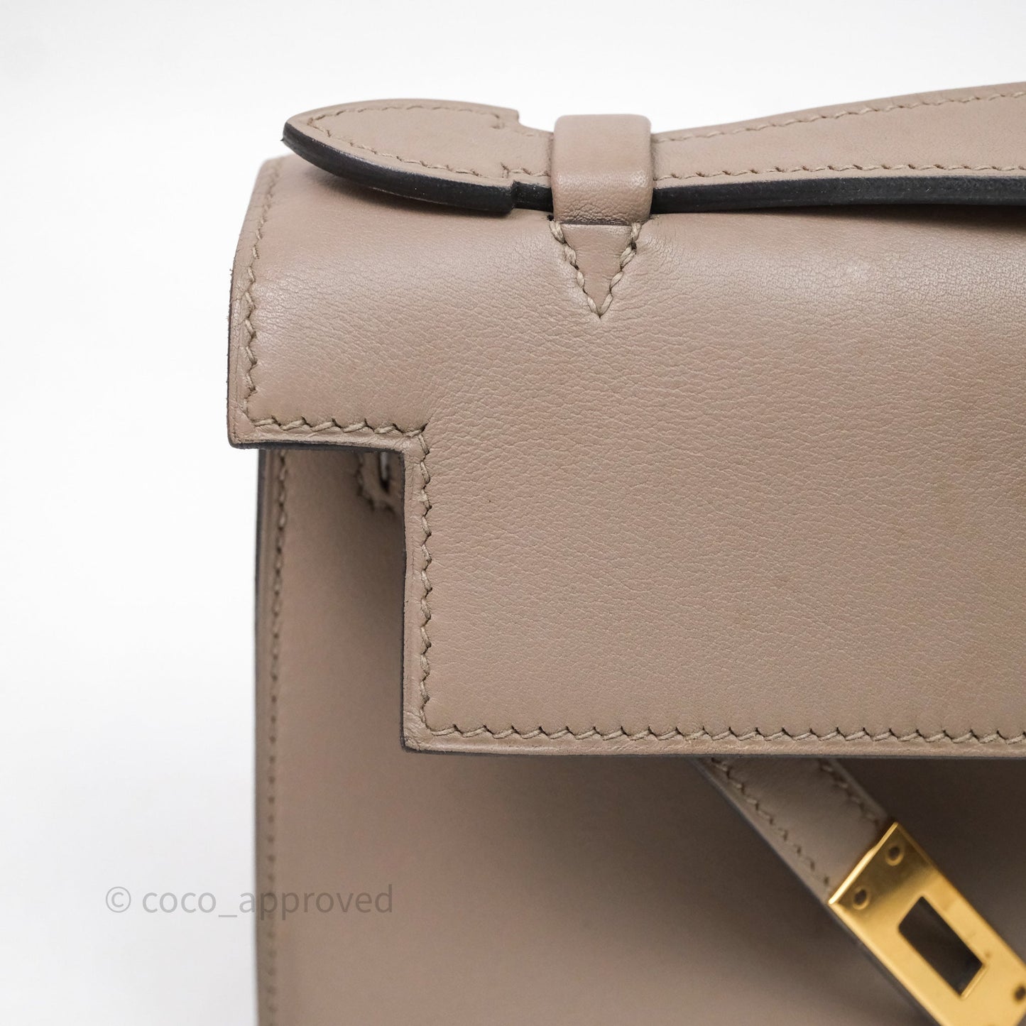 Hermès Kelly Pochette Gris Asphalte M8 Swift Gold Hardware