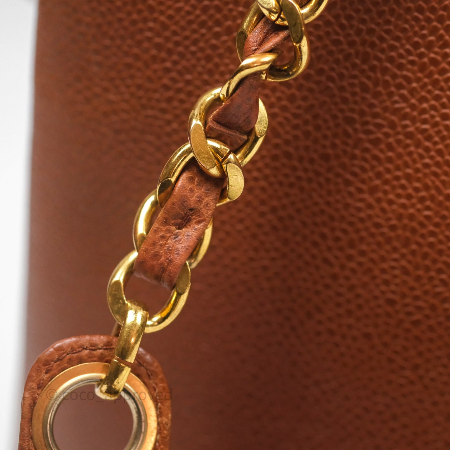 Chanel Vintage Tote Caramel Caviar 24K Gold Hardware