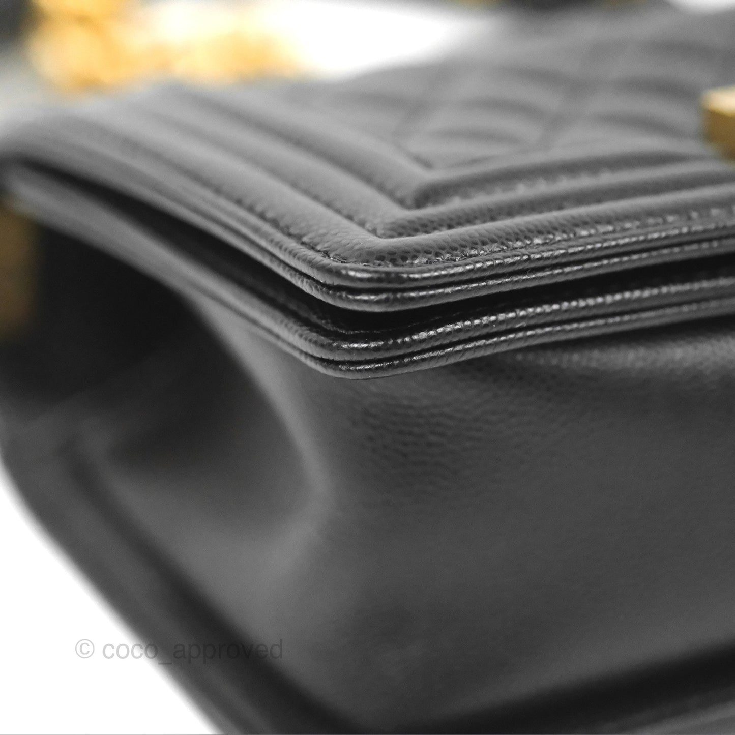 Chanel Small Boy Black Caviar Gold Hardware