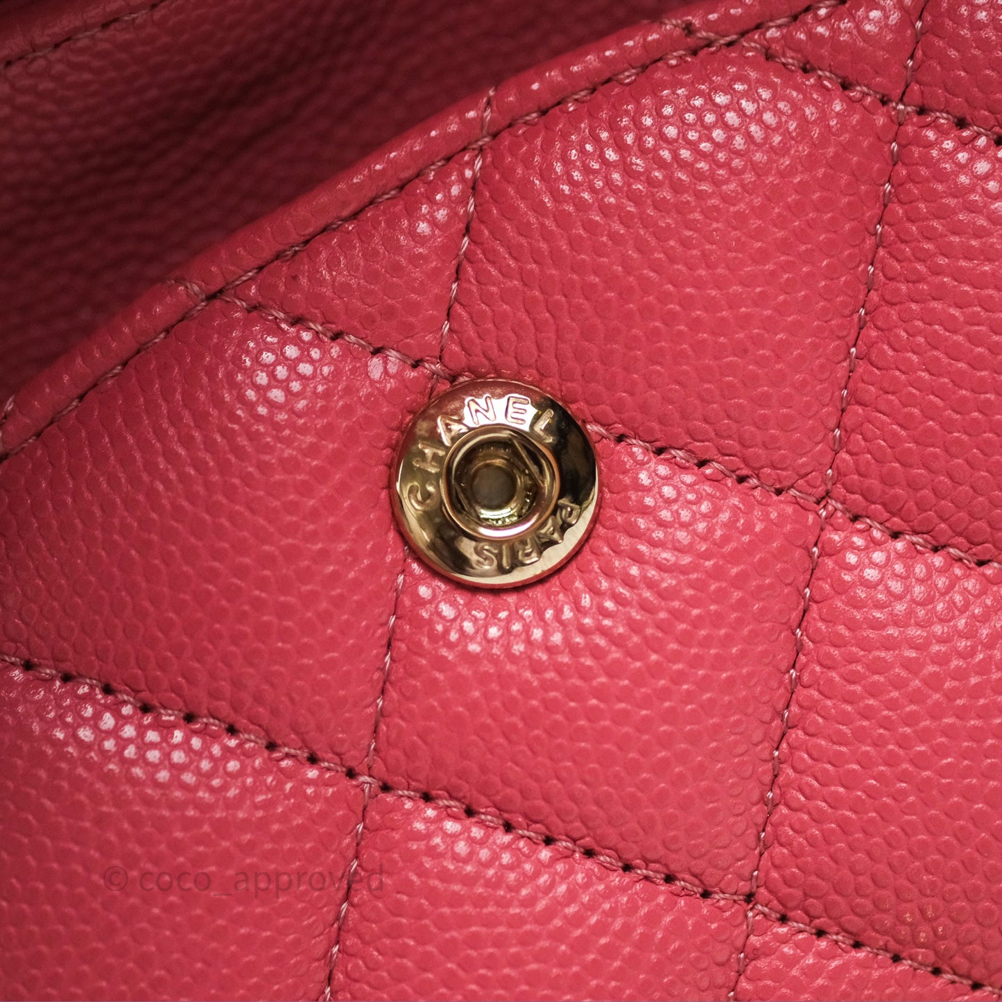 Chanel Classic M/L Medium Flap Quilted Pink Caviar Gold Hardware
