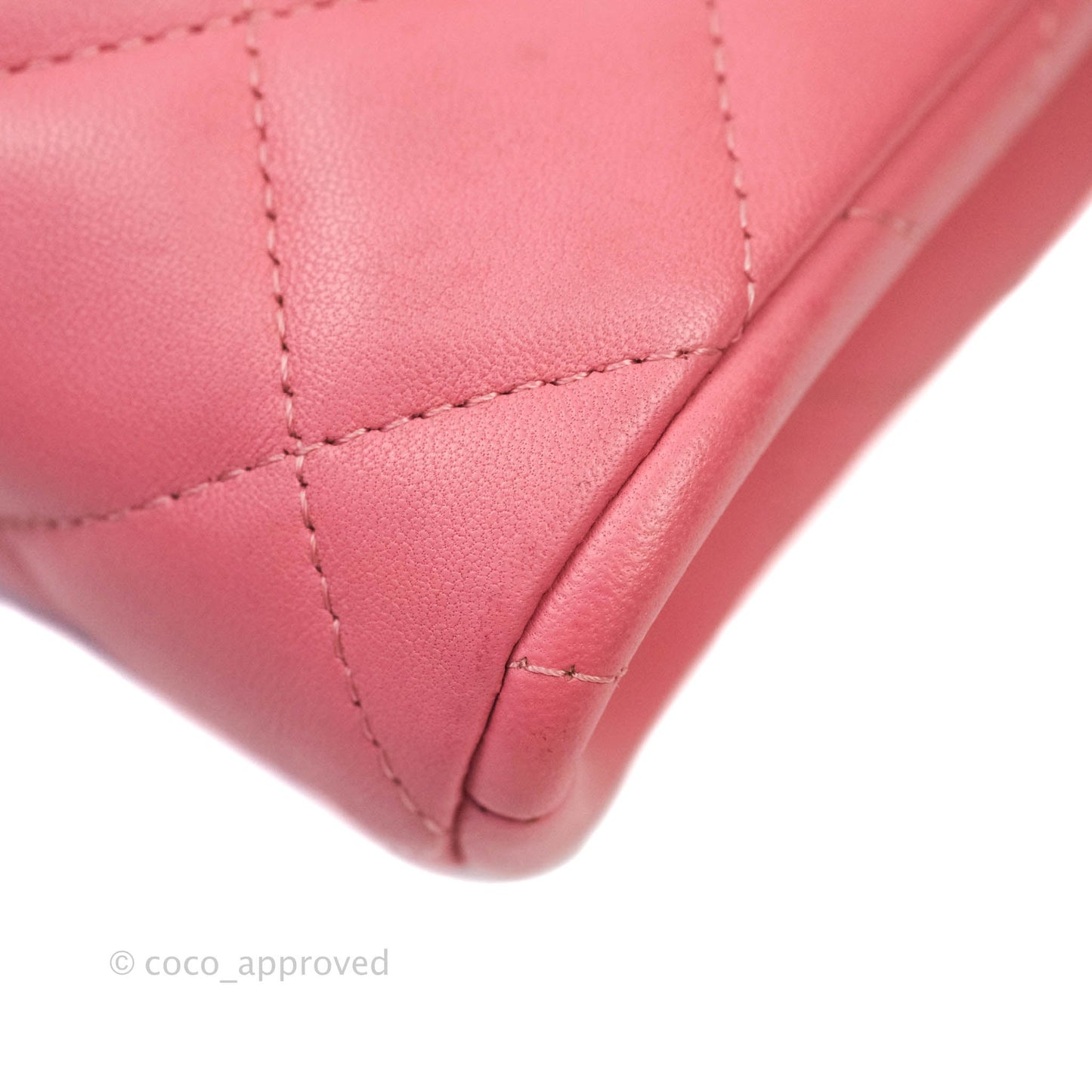 Chanel Quilted Clutch with Chain Lambskin Pink Silver Hardware