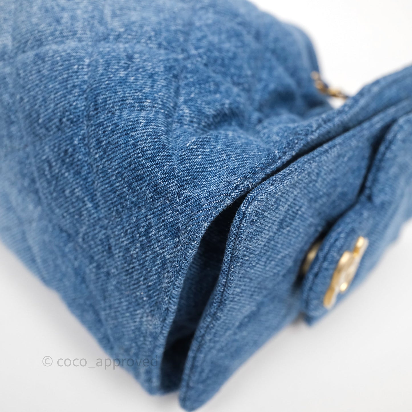Chanel 25 Mini Washed Denim Aged Gold Hardware