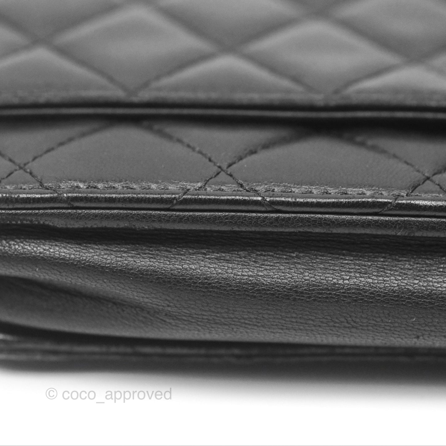 Chanel Quilted Wallet on Chain WOC Black Lambskin Palladium Hardware
