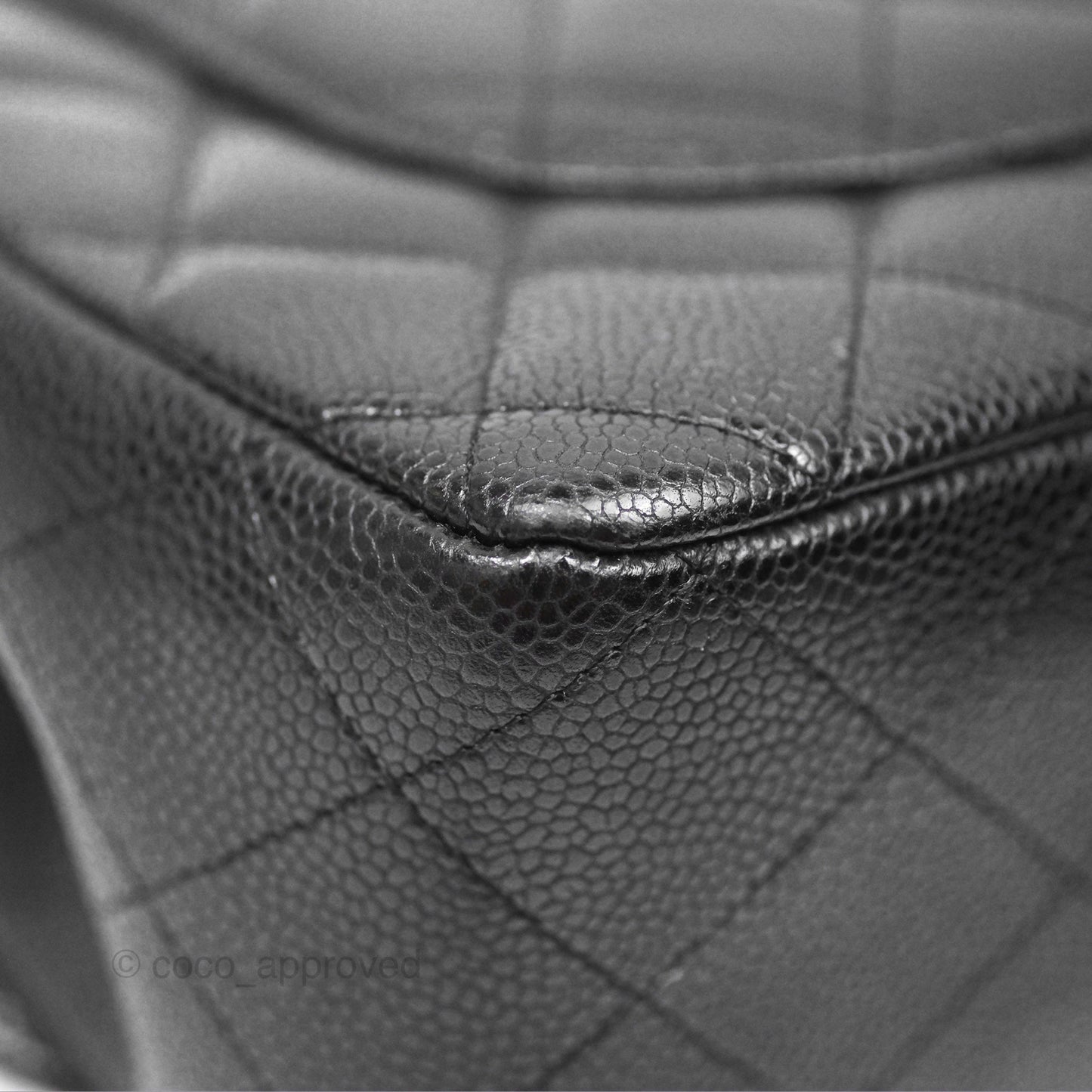 Chanel Jumbo Single Flap Quilted Black Caviar Silver Hardware