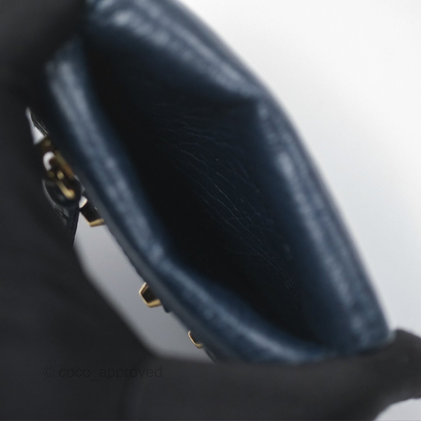 Balenciaga Le City Mini Wallet Navy Gold Hardware