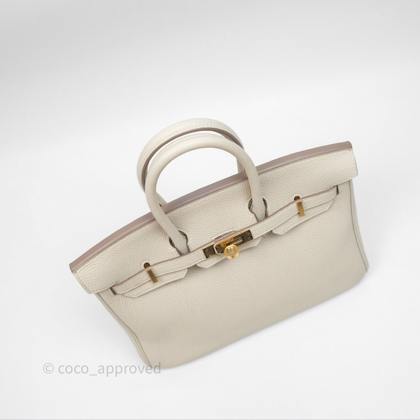 Hermès Birkin 25 Retourne Craie 10 Togo Gold Hardware