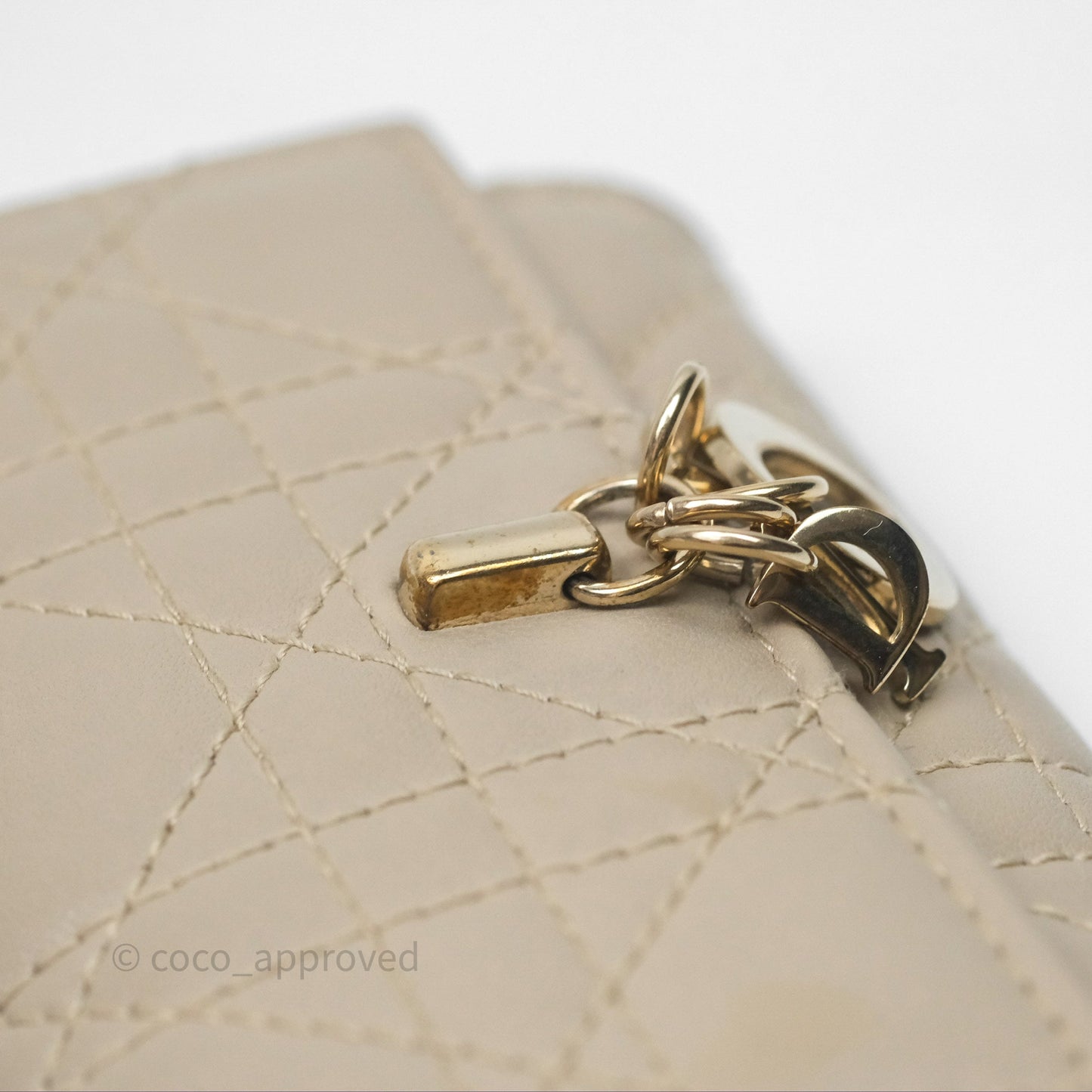 Christian Dior My Dior Glycine Wallet Powder Beige Cannage Lambskin