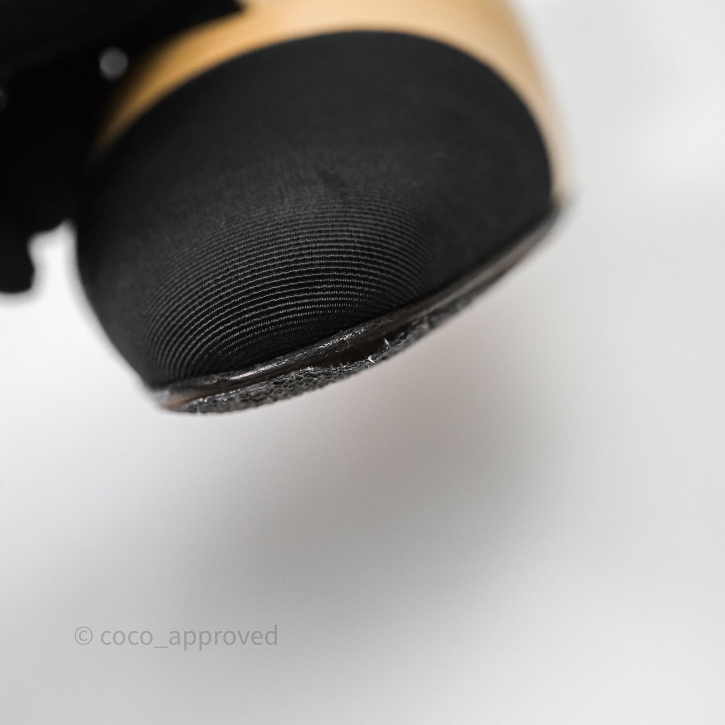 Chanel Classic Slingback Beige Black Leather Size 36