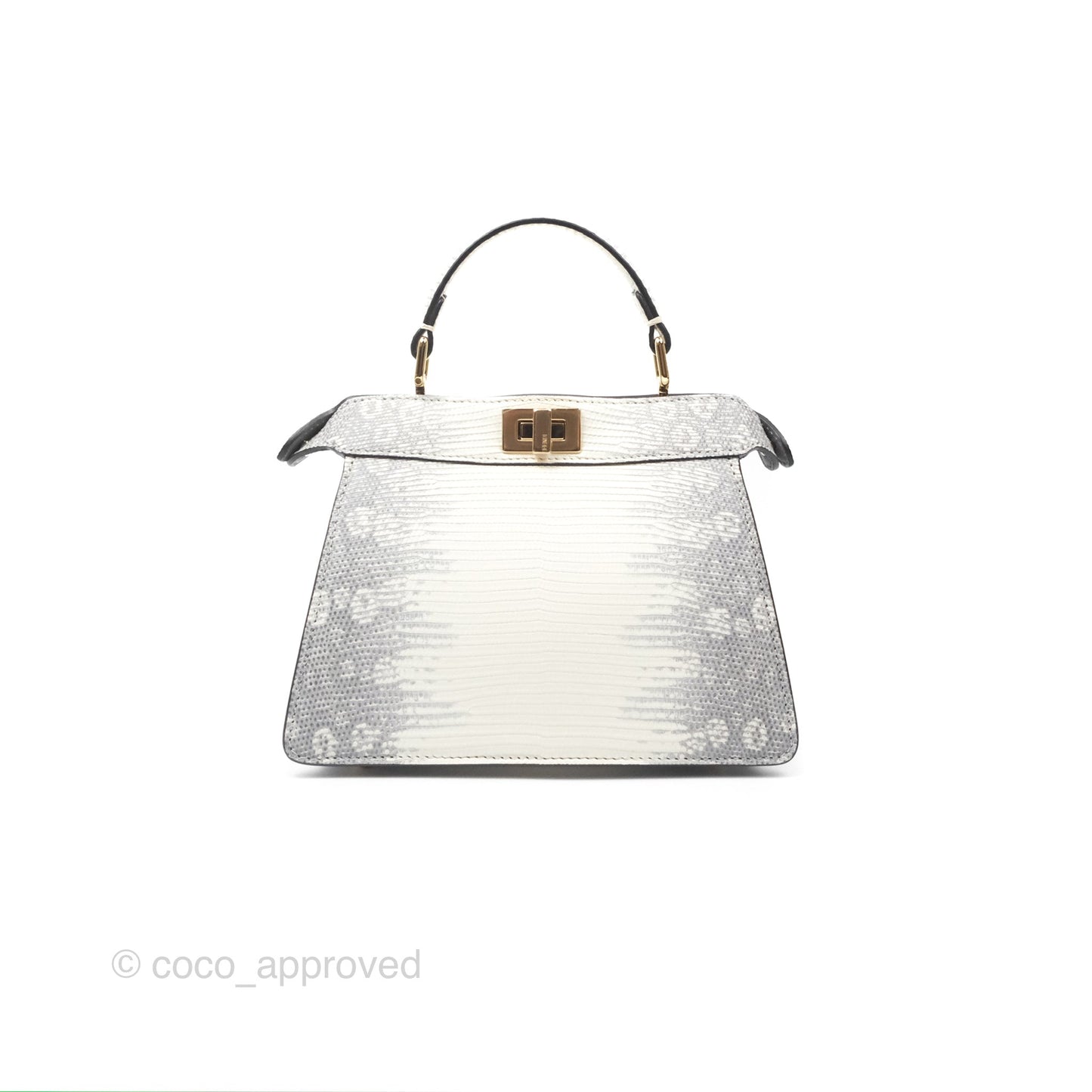 Fendi Peekaboo ISeeU Petite White lizard Leather Bag
