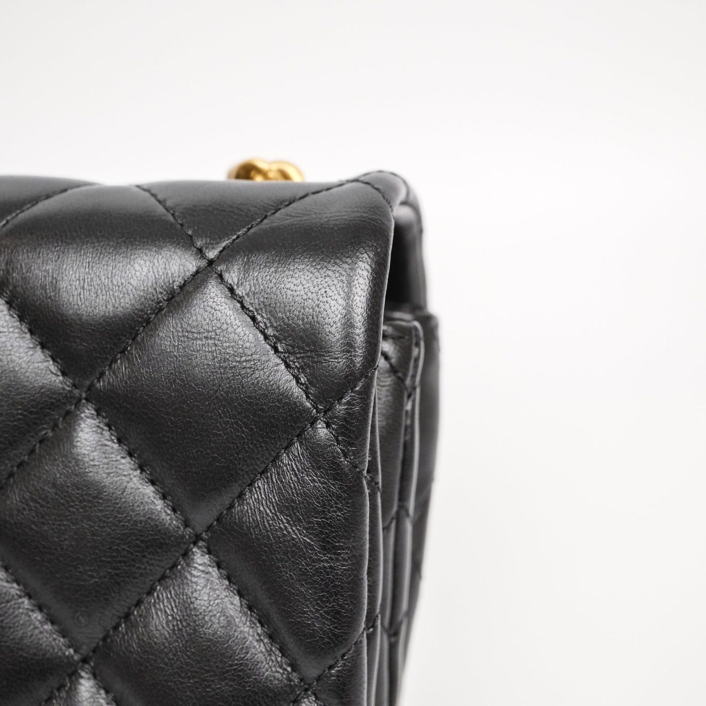 Chanel Small All Slide Adjustable Chain Flap Bag Black Lambskin Aged Gold Hardware 22K