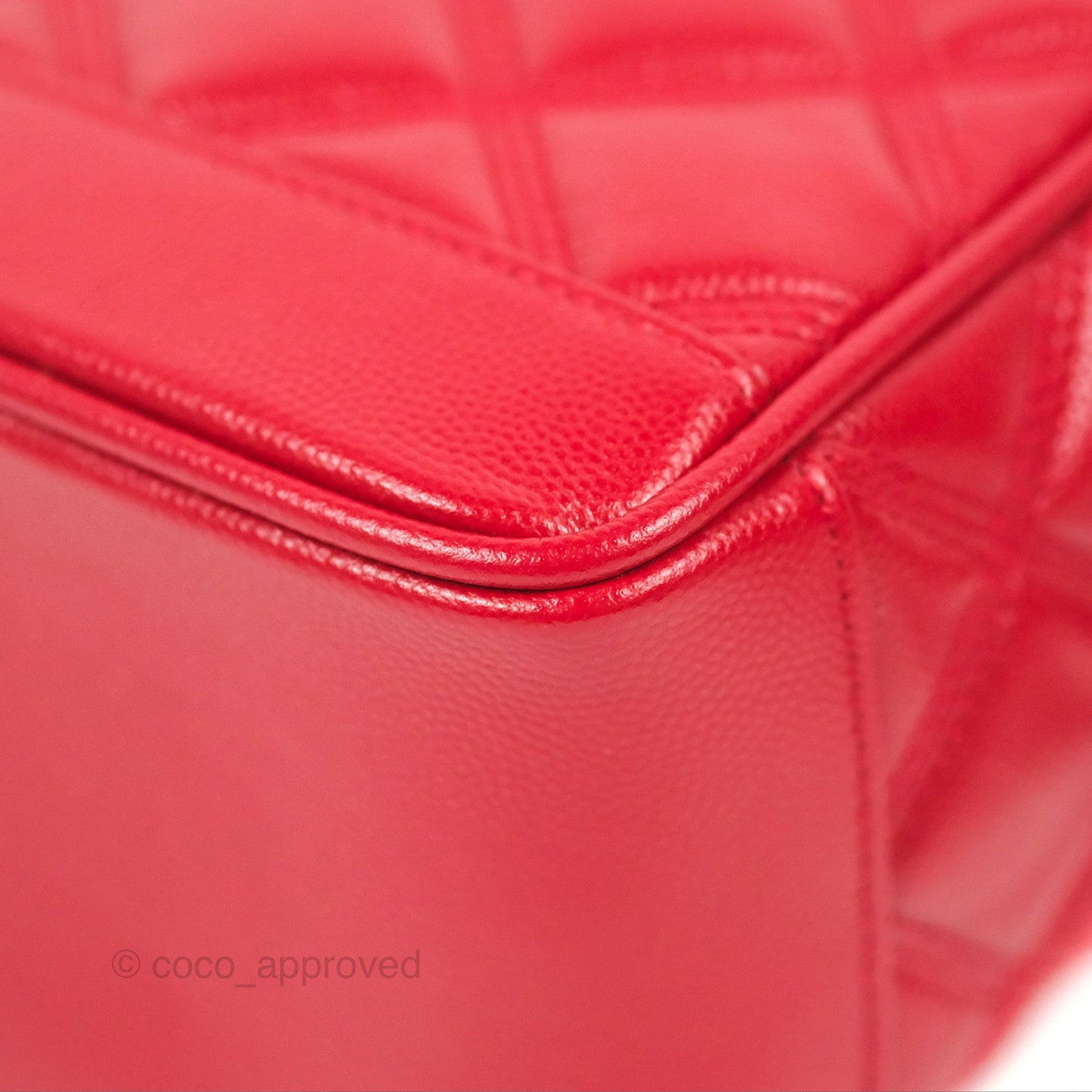 Saint Laurent 80's Vanity Bag Quilted Red Grained Calfskin