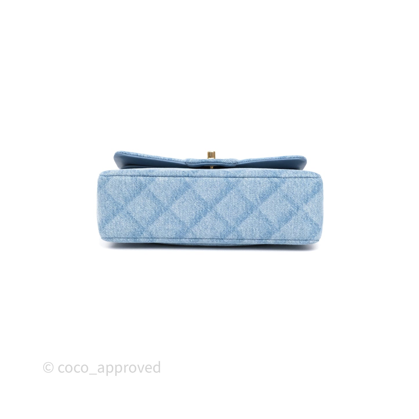 Chanel Quilted Small Double Flap Blue Printed Denim Gold Hardware