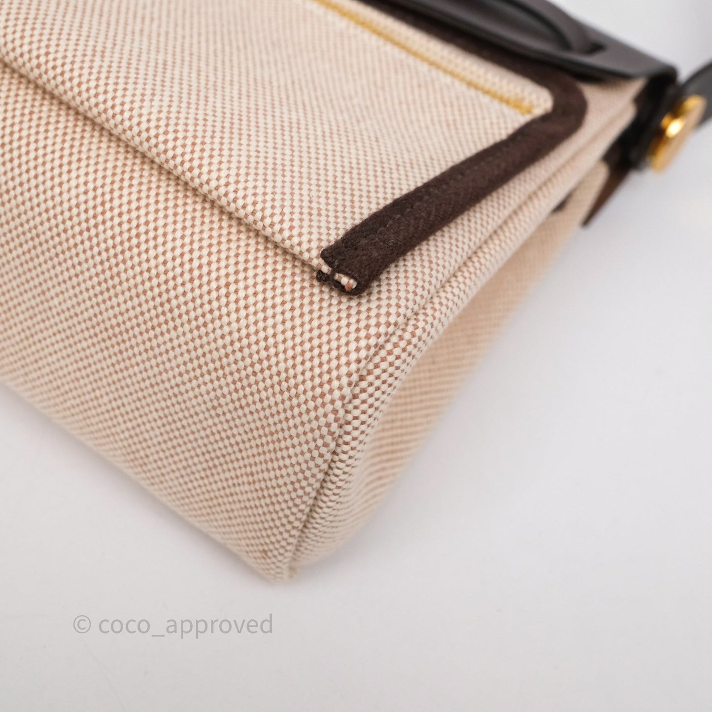 Hermès Herbag Zip 20 Mini Ecru Beige 14/ Ebene 46 Canvas Gold Hardware