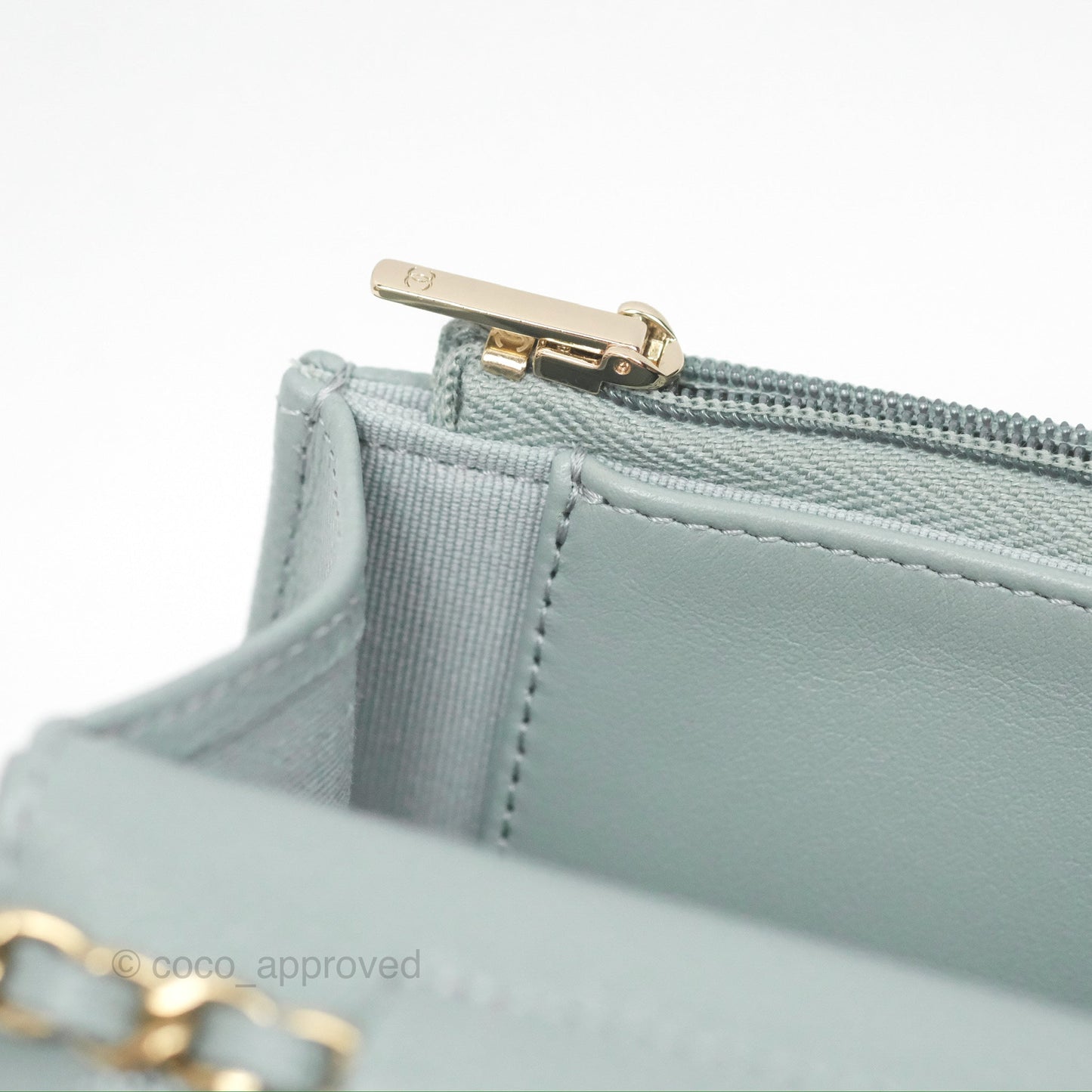 Chanel Quilted Classic Wallet on Chain WOC Green Caviar Silver Hardware