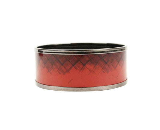 Luxury Bottega Veneta Women' Enamel Metal Woven Print Bracelet