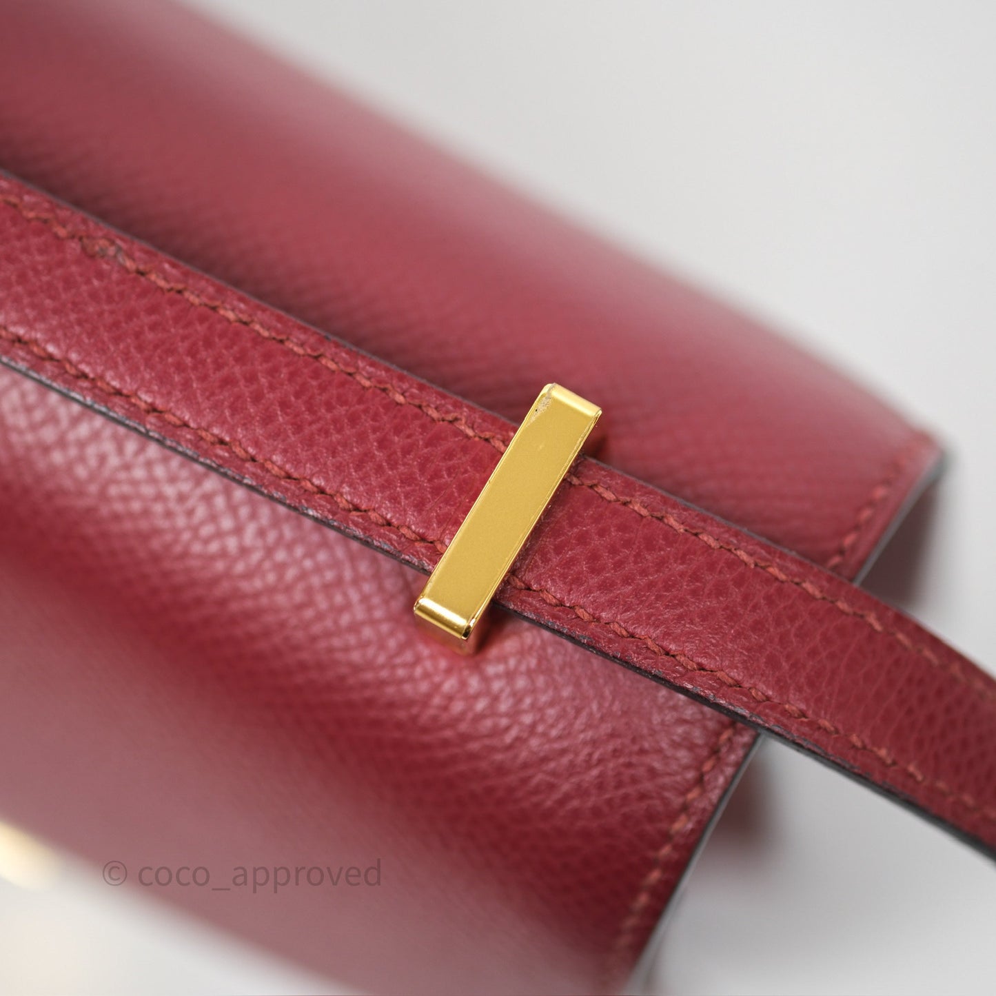 Hermès Constance Mini 18cm Rouge Grenat K1 Epsom Gold Hardware