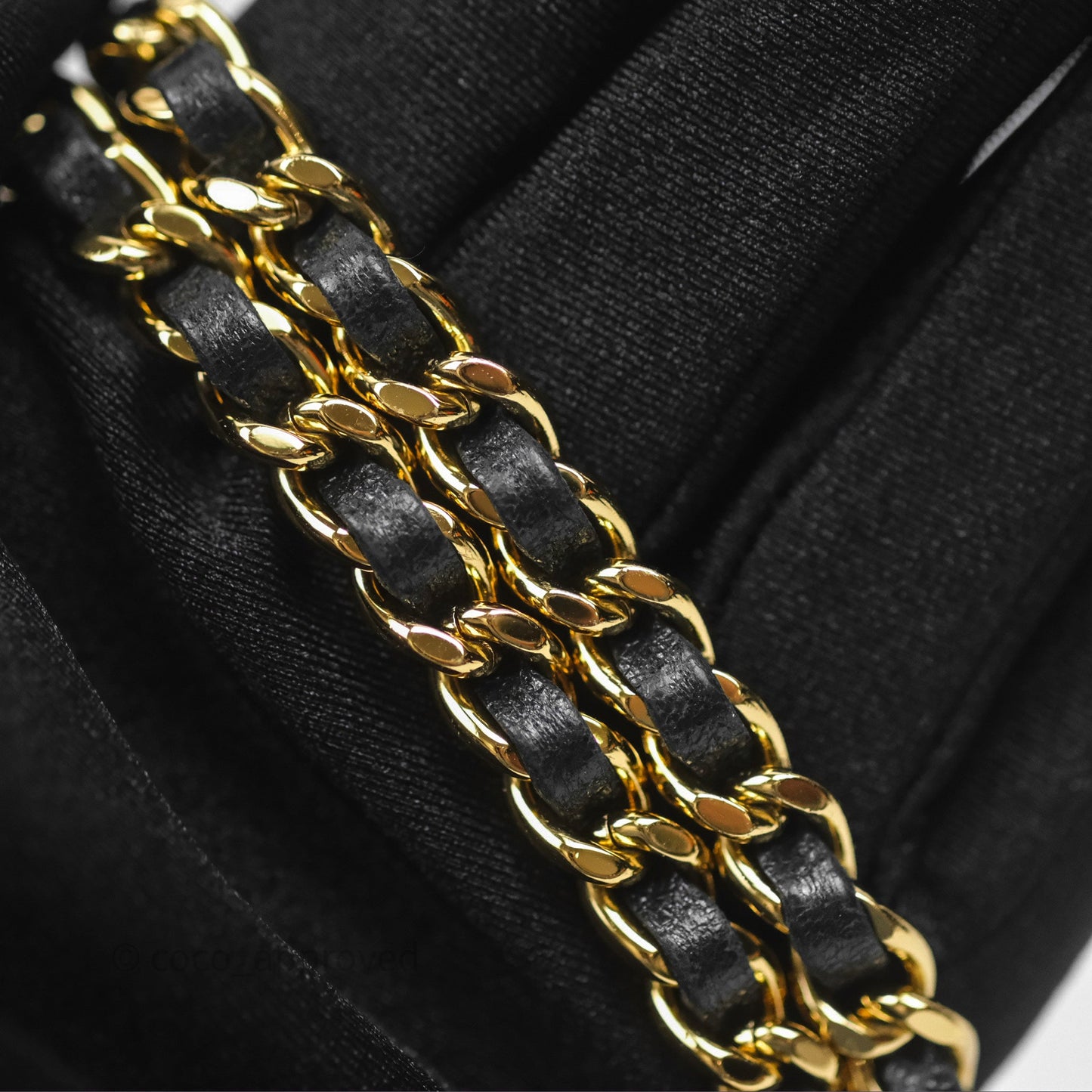Chanel Cargo Pocket Top Handle Vanity with Chain Black Shiny Lambskin Gold Hardware 22K