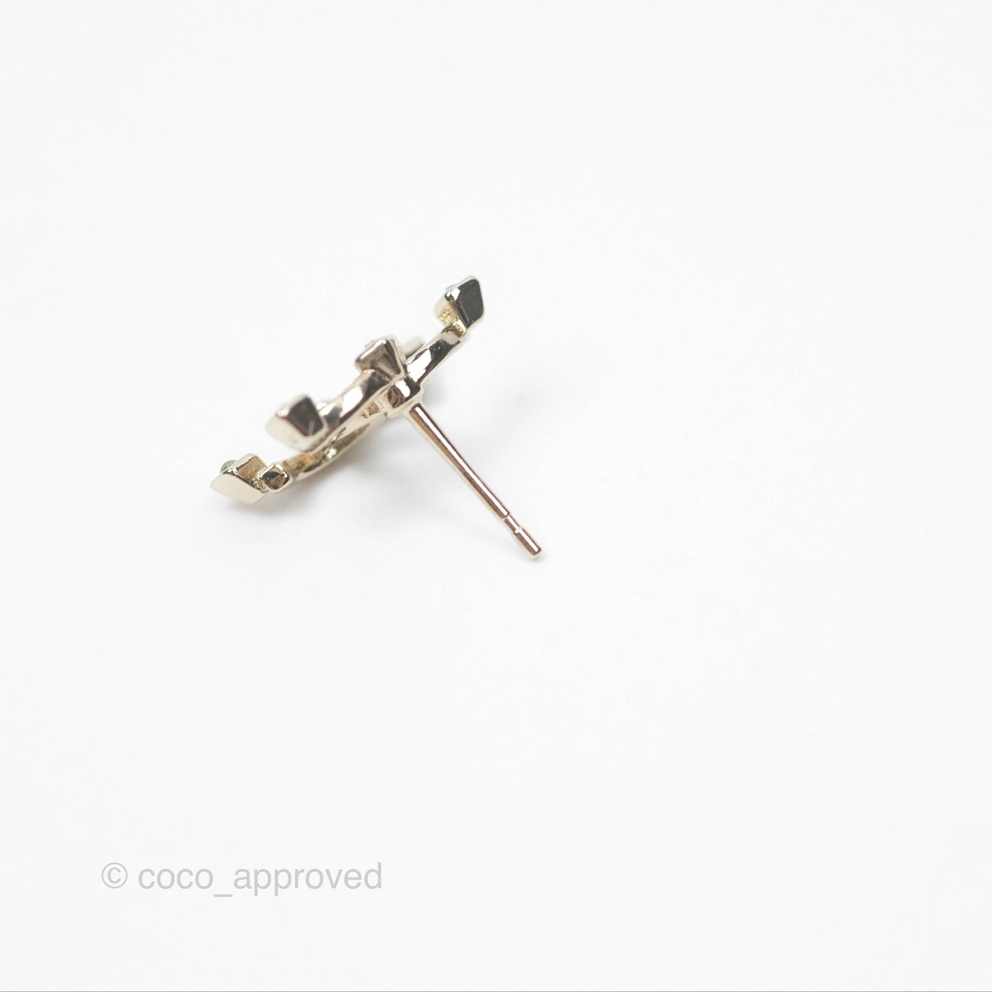 Chanel CC Crystal Earrings Gold Tone 21A
