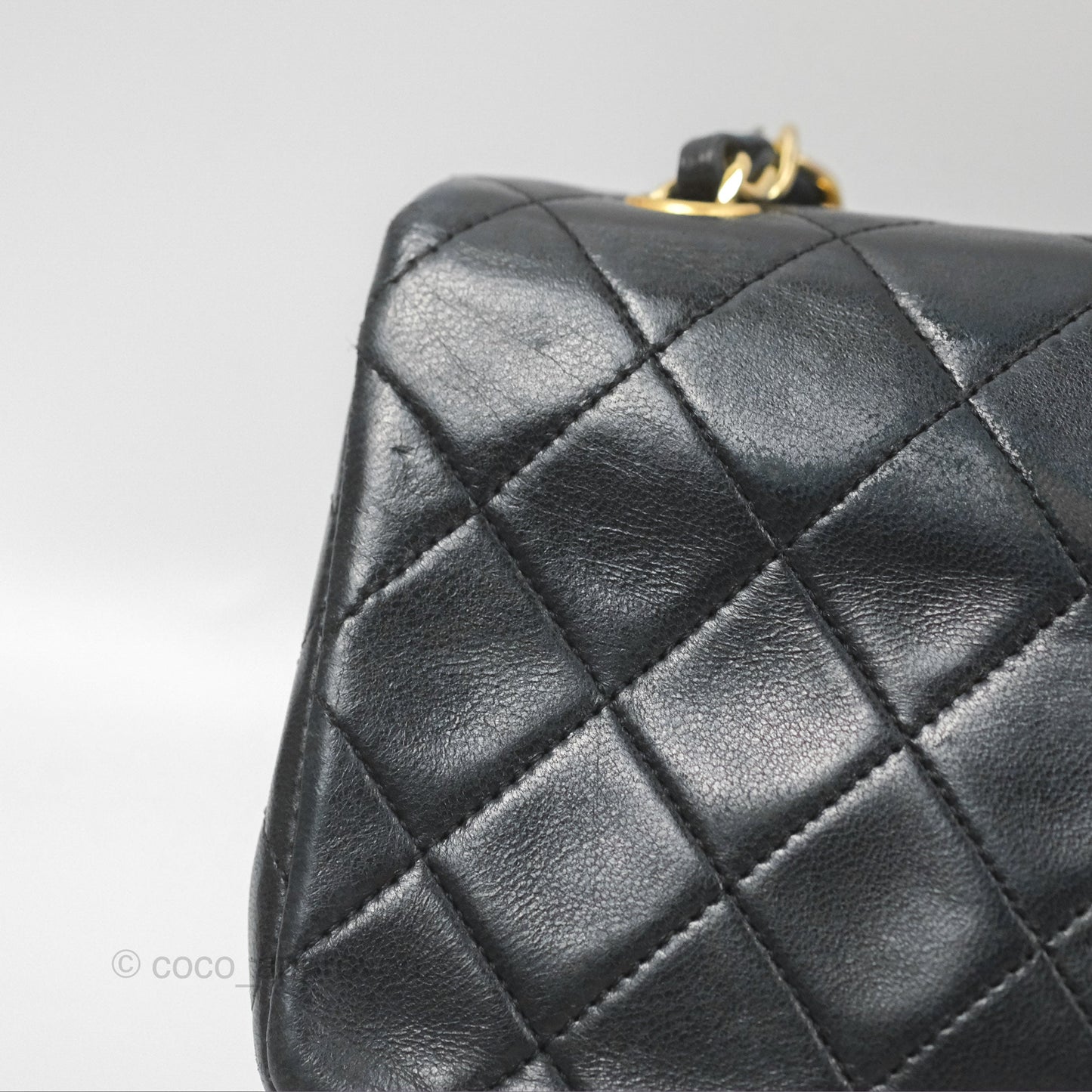 Chanel Vintage Mini Single Full Flap Bag Black Lambskin 24K Gold Hardware