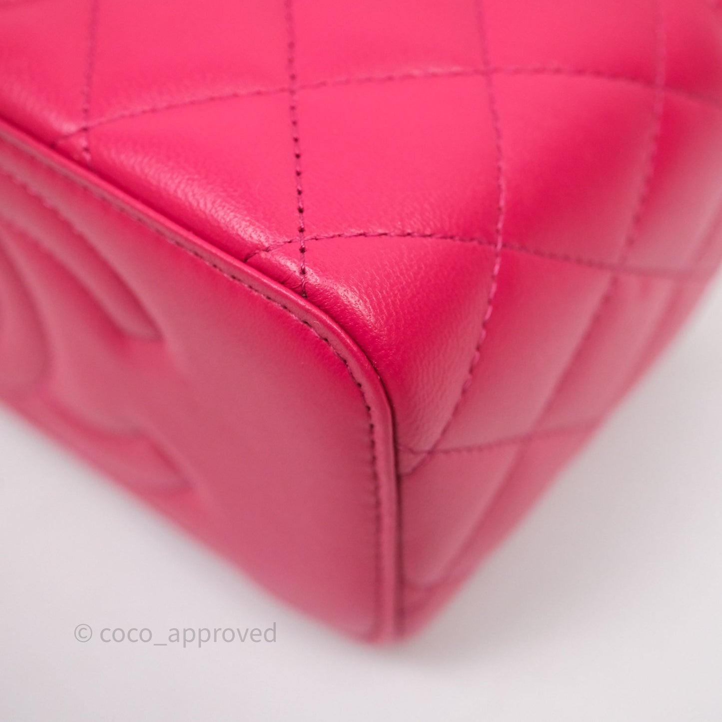 Chanel Vanity Rectangular Top Handle Pink Lambskin Gold Hardware