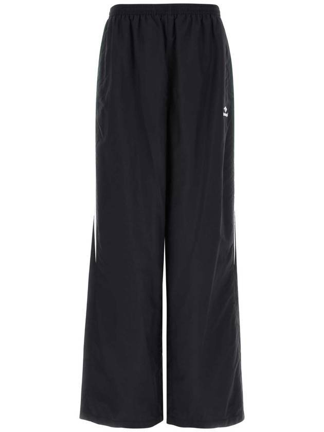 Luxury Balenciaga Embroidered Logo Nylon Track Pants Black
