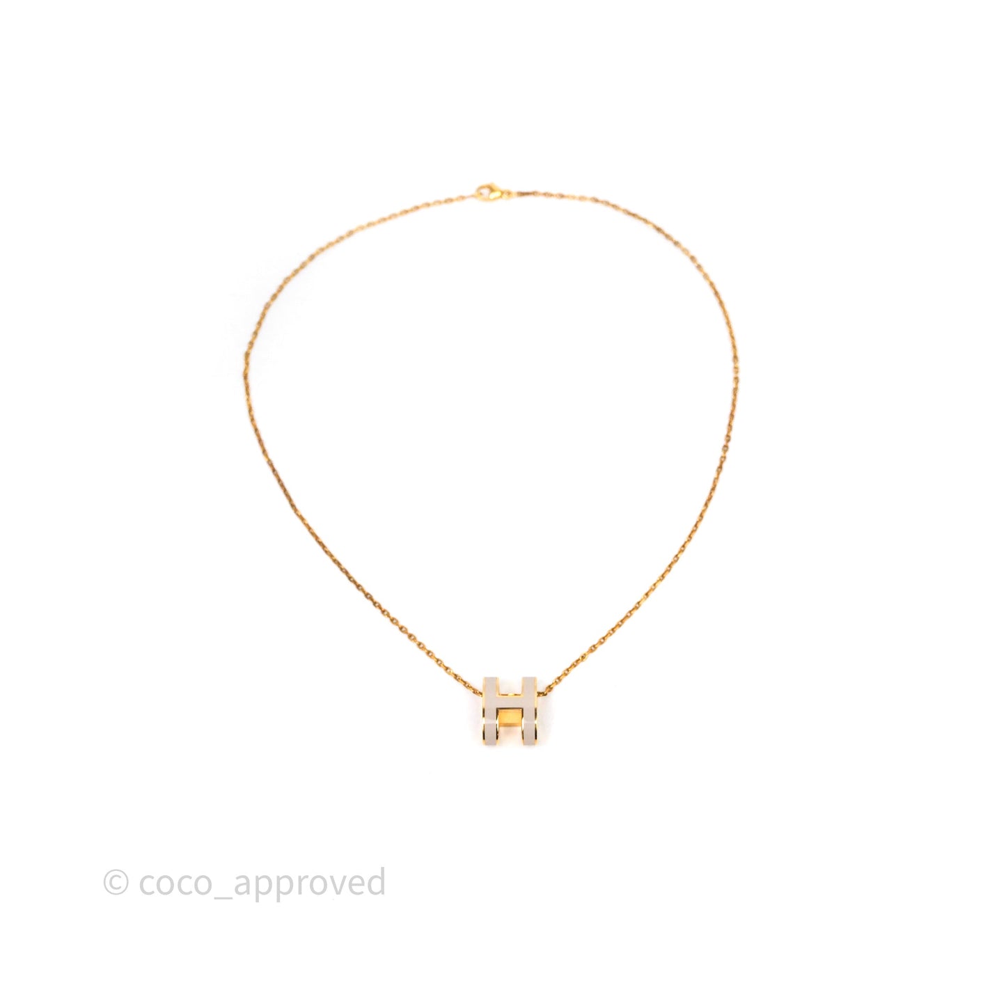 Hermès Pop H Marron Glace Pendant Necklace Gold Hardware