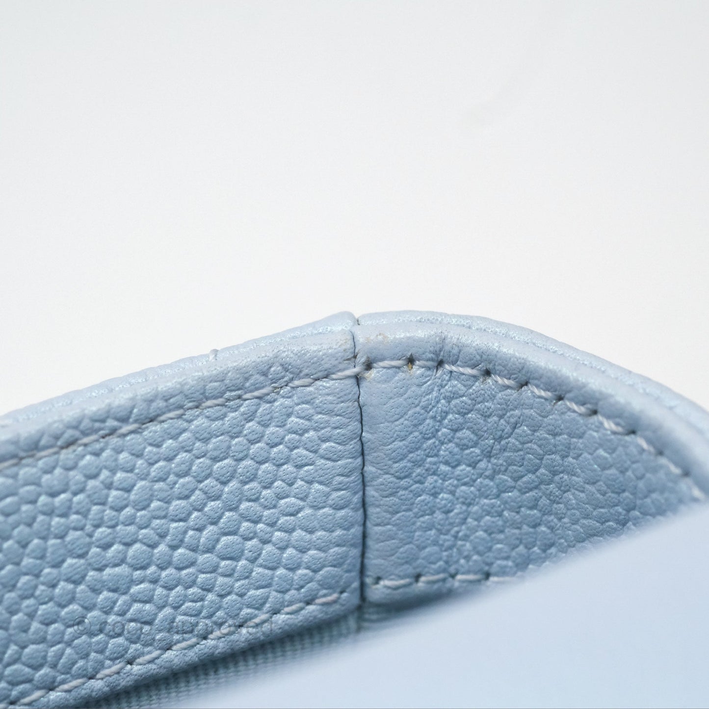 Chanel Quilted My Perfect Mini Iridescent Blue Caviar Aged Gold Hardware