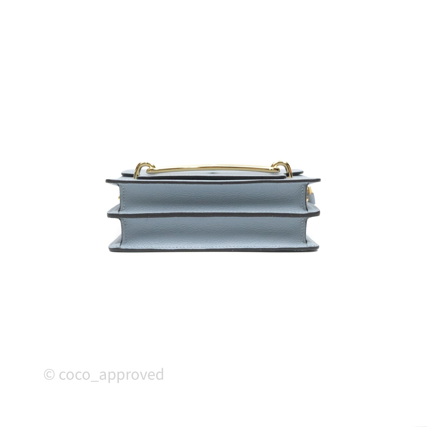 Hermès Roulis Mini 18 Bleu Lin J7 Evercolour Gold Hardware