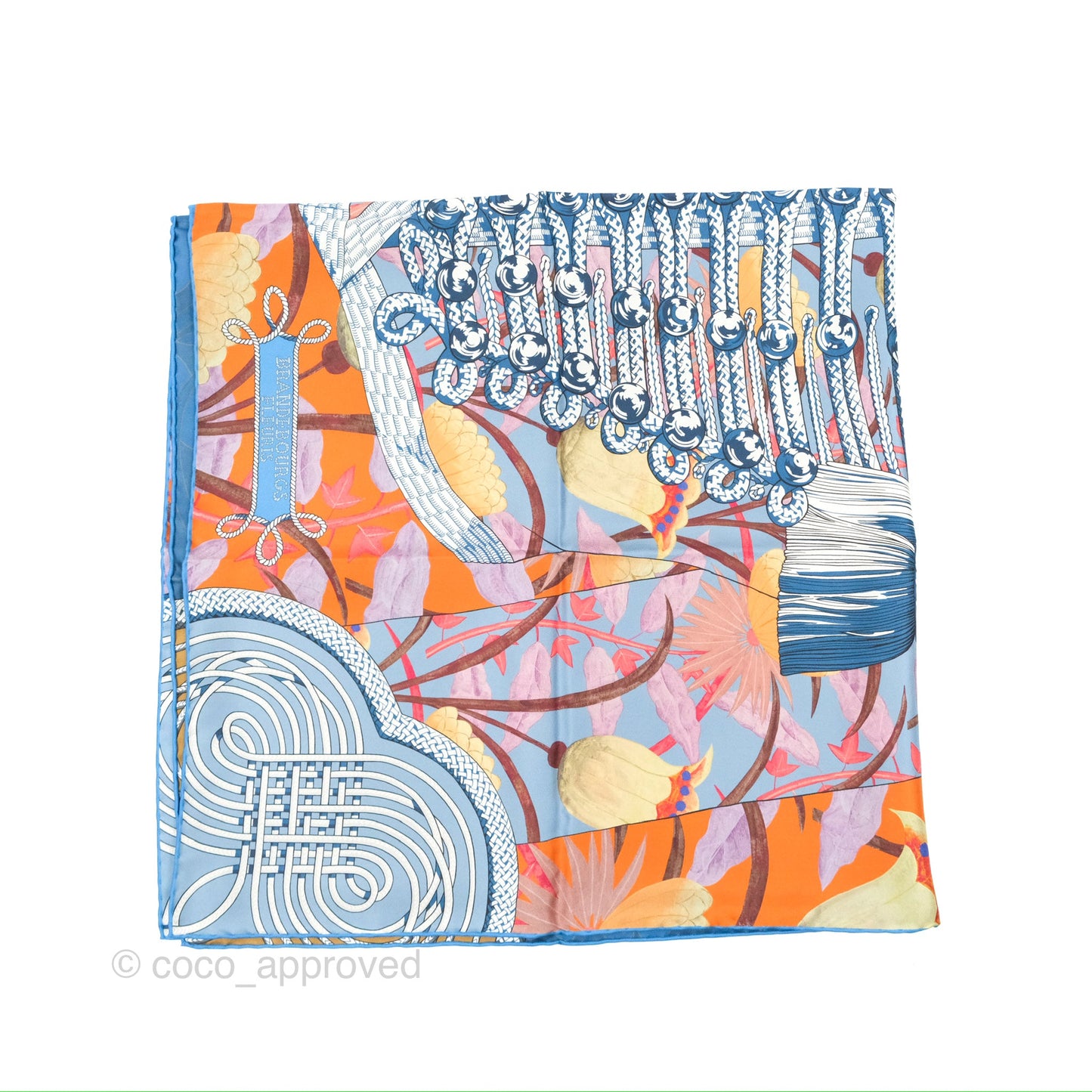 Hermès Brandebourgs Fleuris Double Face Scarf 90
