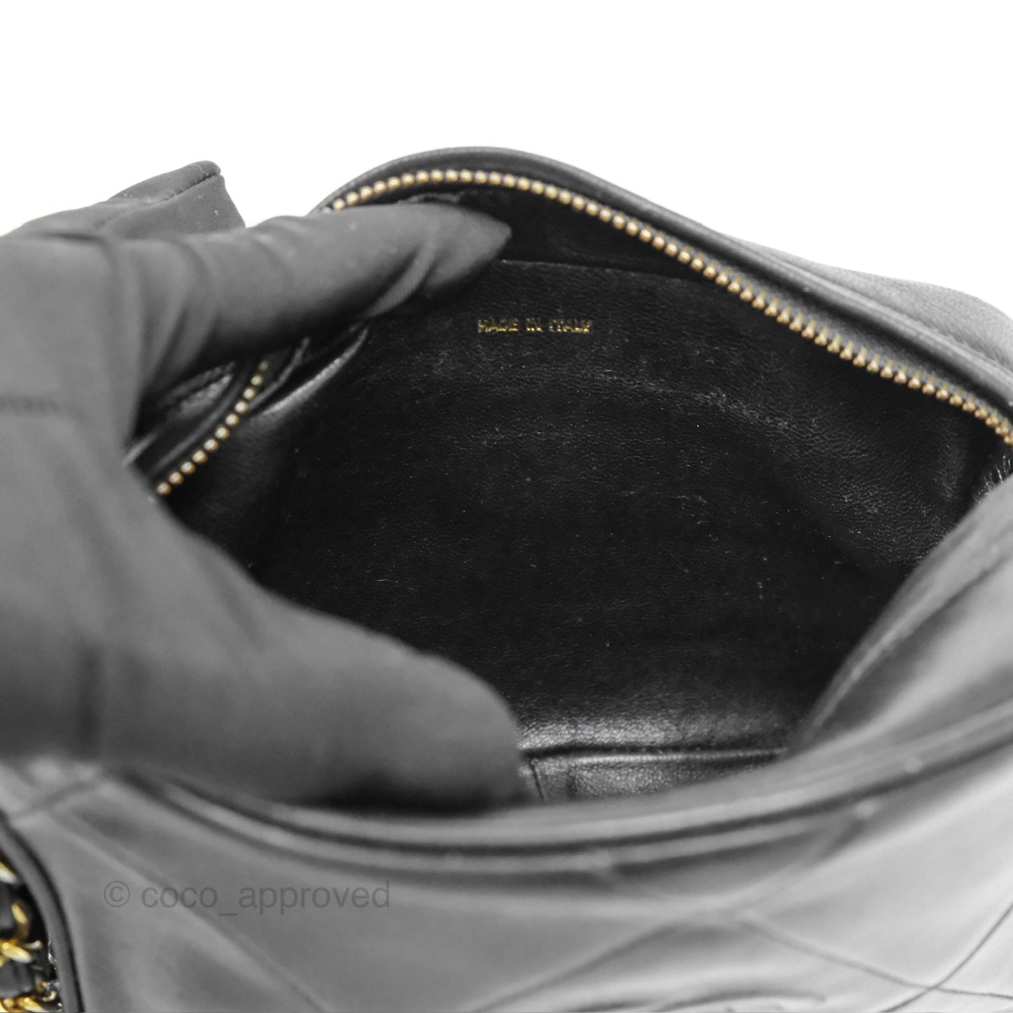 Chanel Vintage Small Camera Bag Black Lambskin Gold Hardware