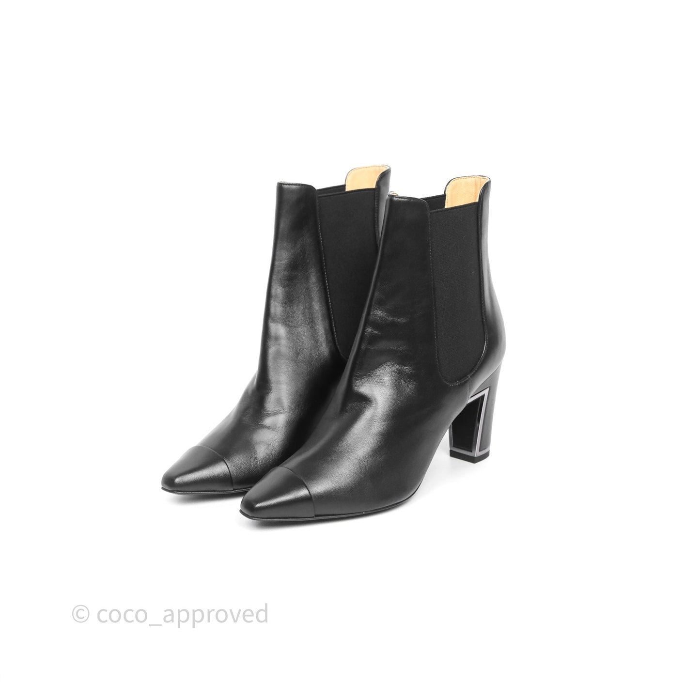 Chanel Leather Boots Black Size 36.5