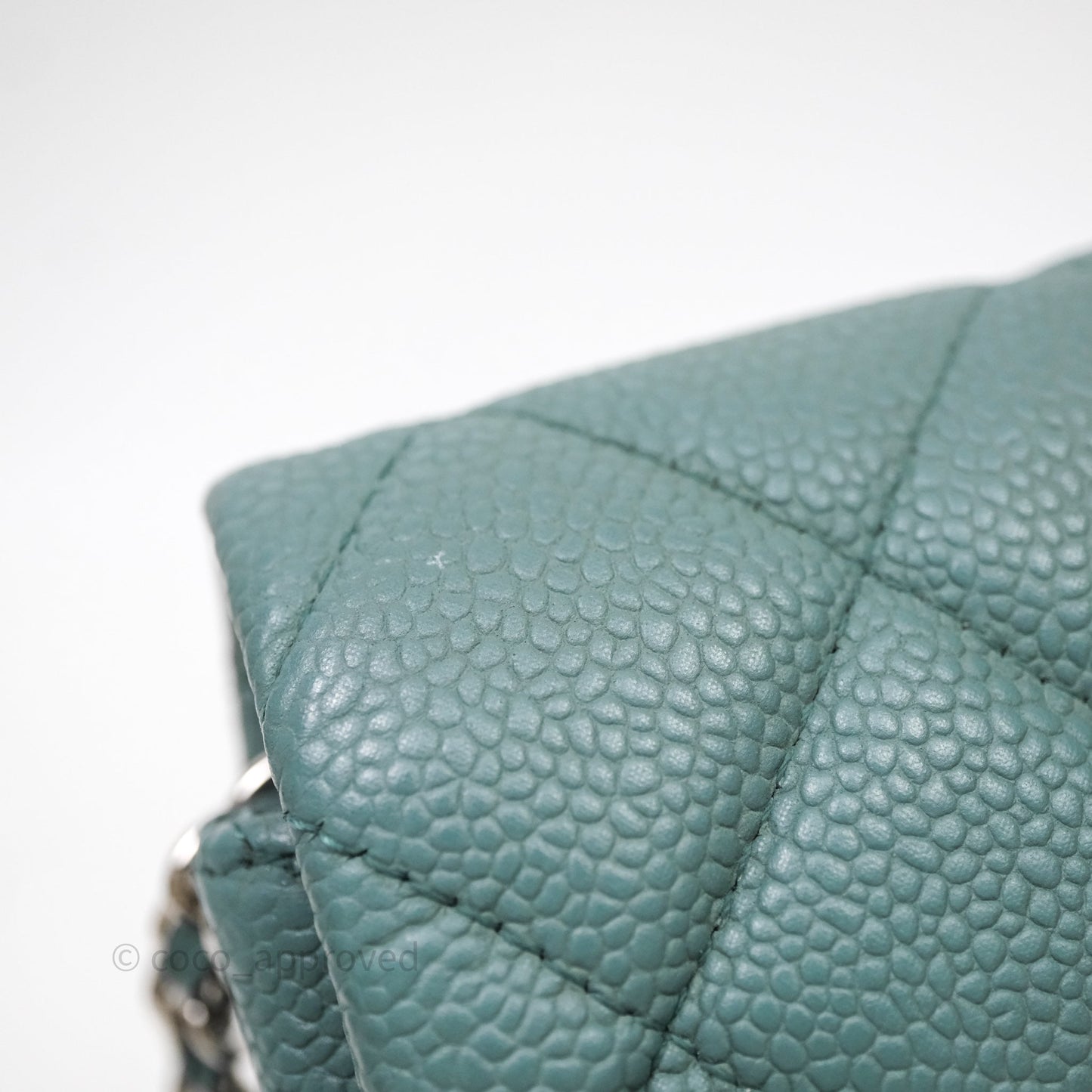 Chanel Quilted Clutch with Chain Green Caviar Gold Hardware