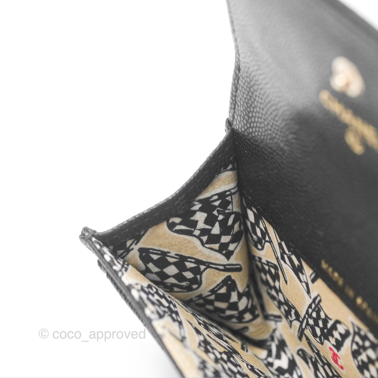 Chanel Flap Card Holder Black Caviar CC Gold Hardware