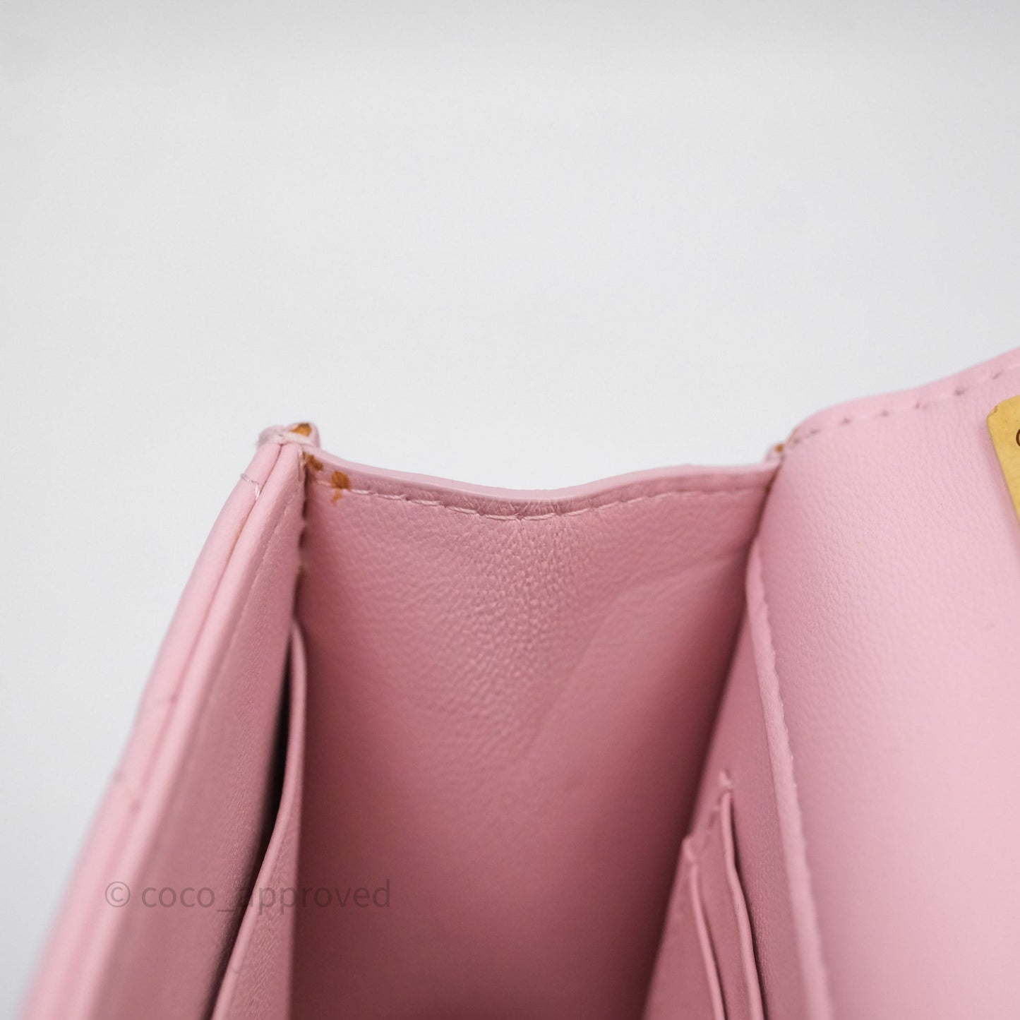 Chanel Mini Enamel Handle Clutch on Chain Pink Lambskin Gold Hardware