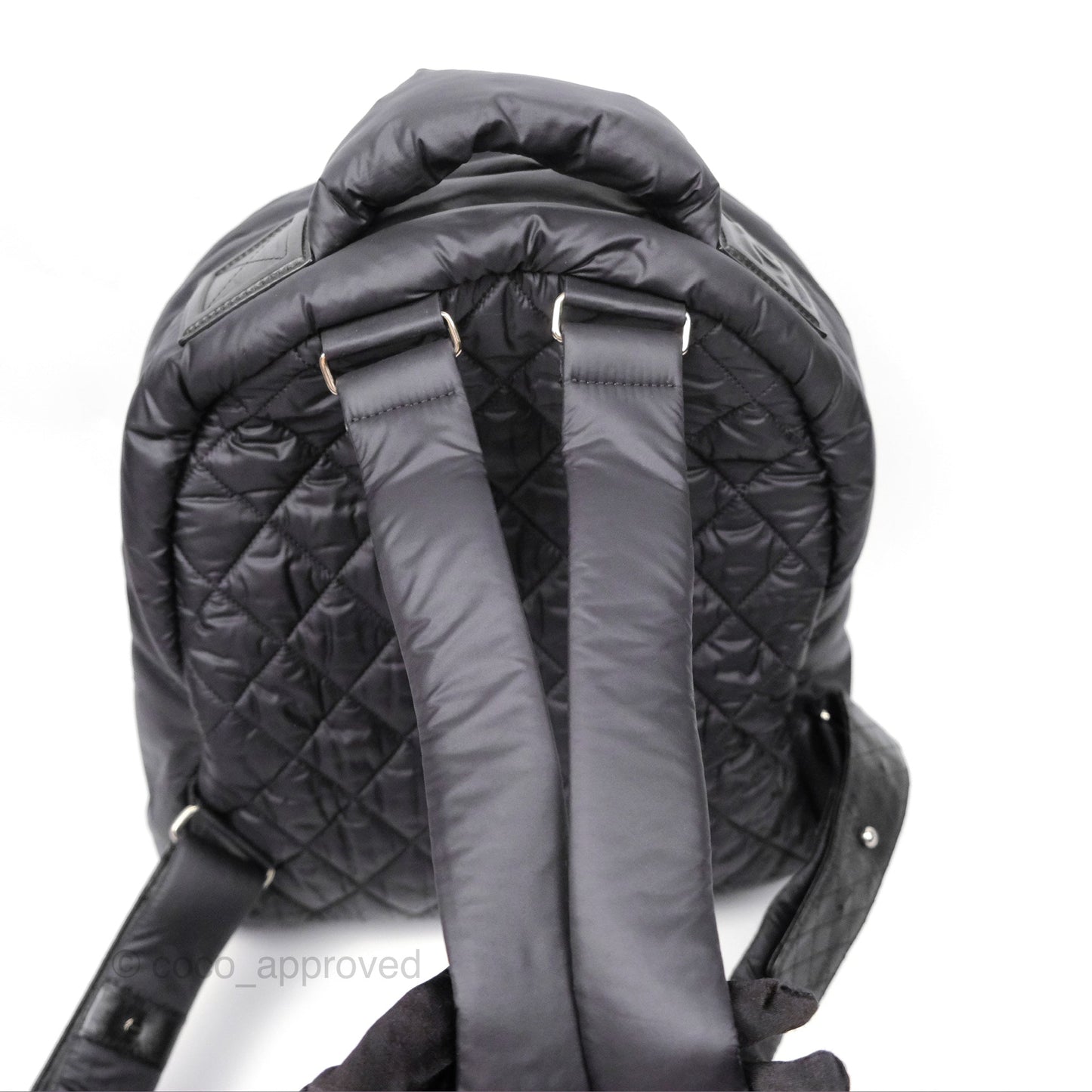 Chanel Coco Cocoon Backpack Black Nylon Silver Hardware